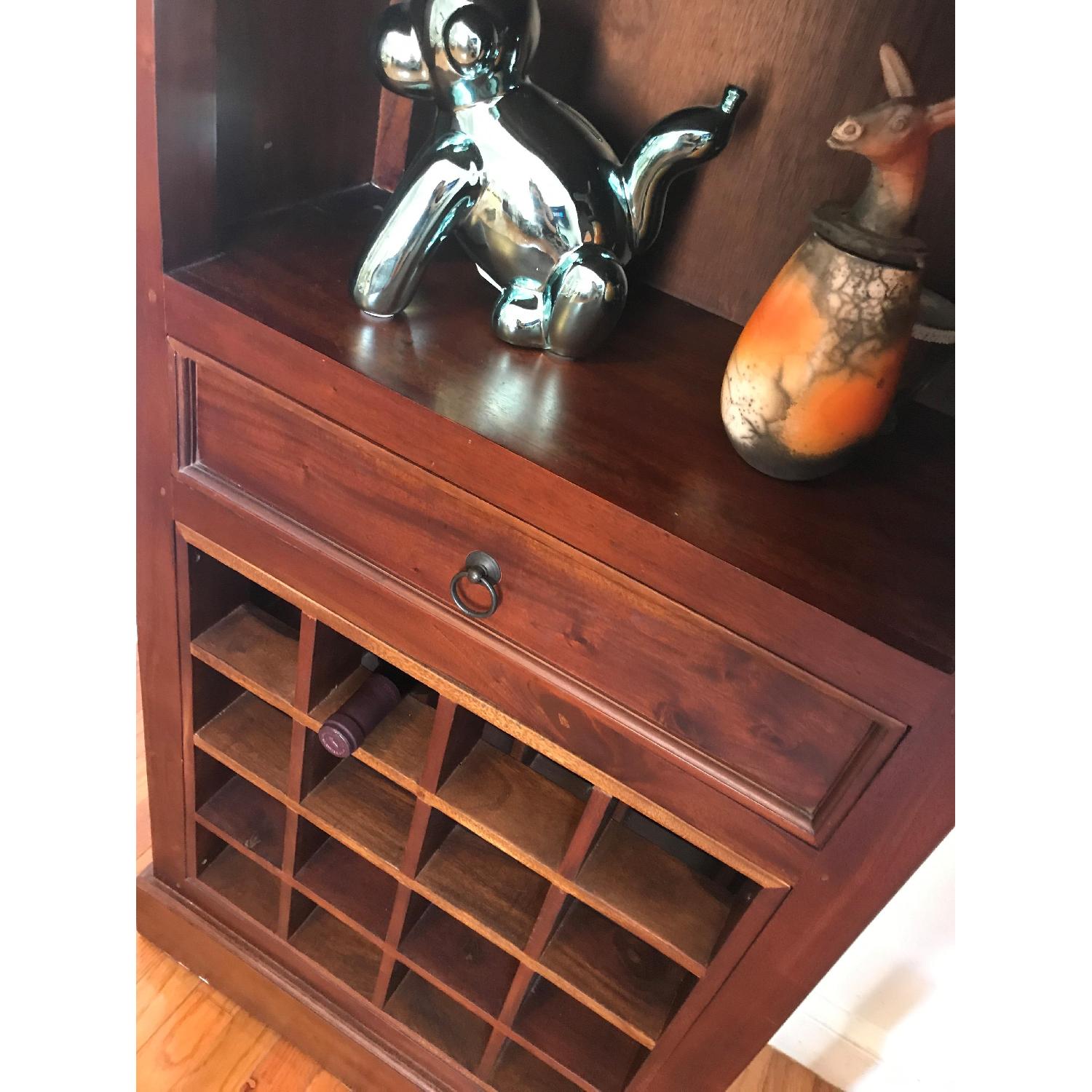 From The Source Wood Bookcase w/ Wine Storage - image-3