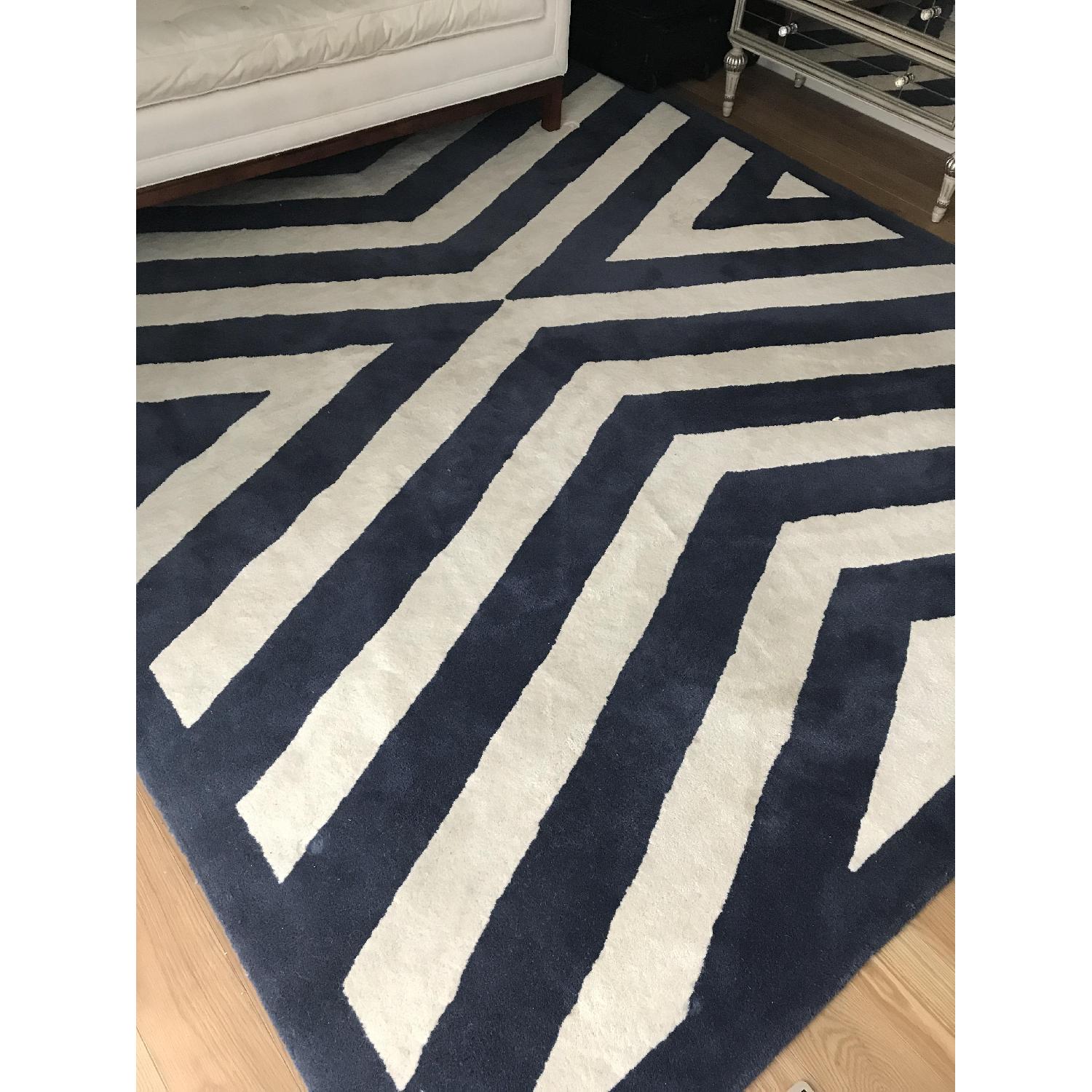 Serena & Lily Navy & White Herringbone Rug - image-1