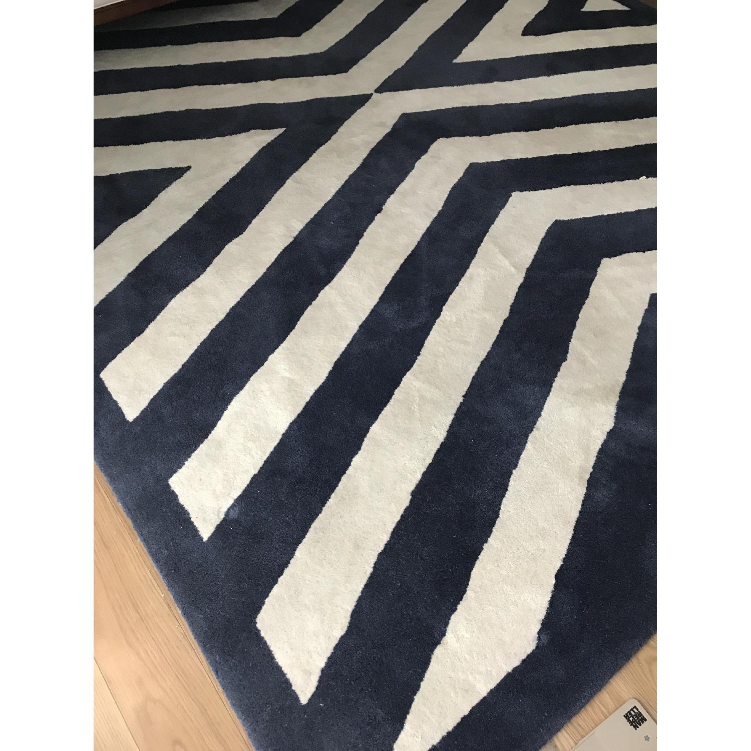 Serena & Lily Navy & White Herringbone Rug - image-3
