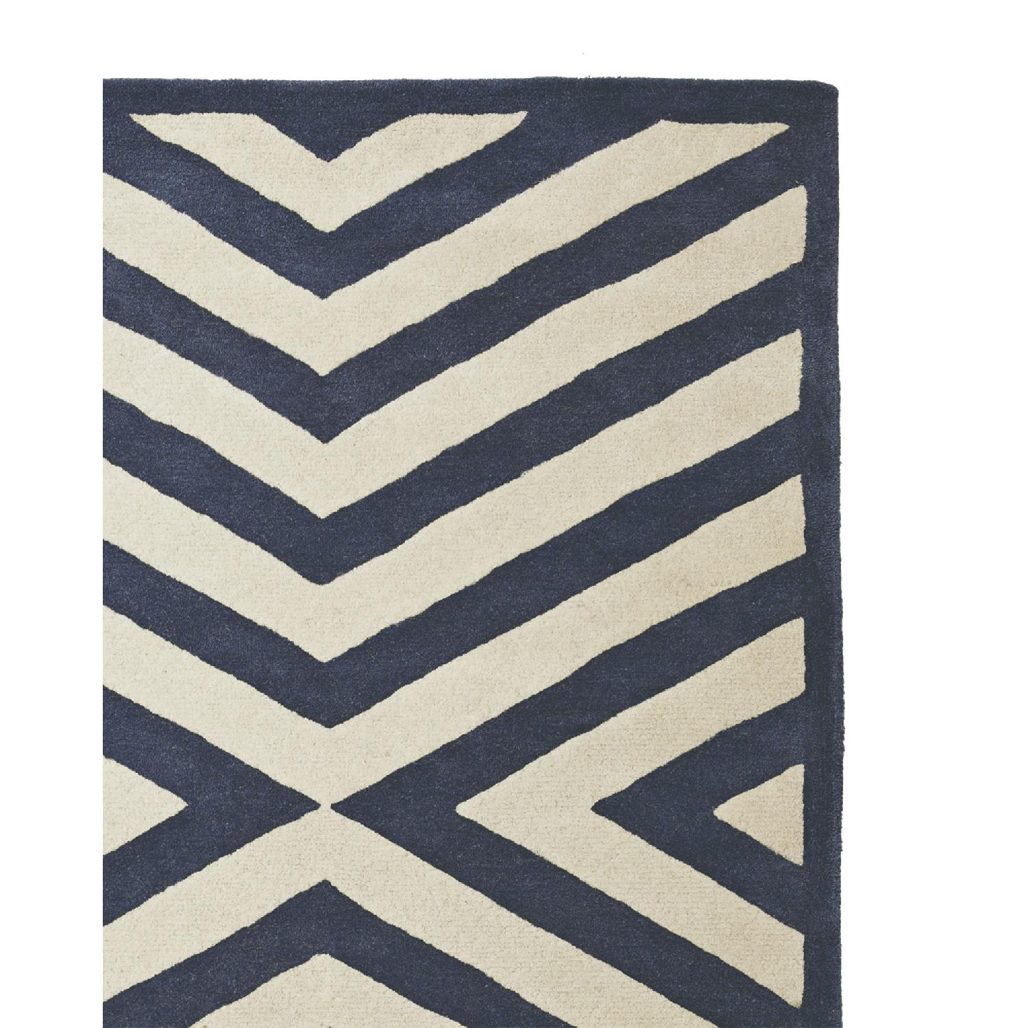 Serena & Lily Navy & White Herringbone Rug - image-4