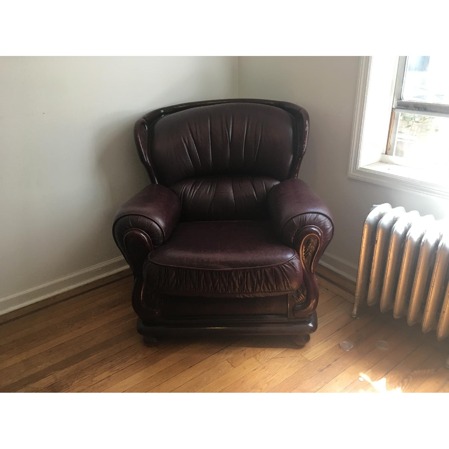 Dark Leather Armchair - image-3