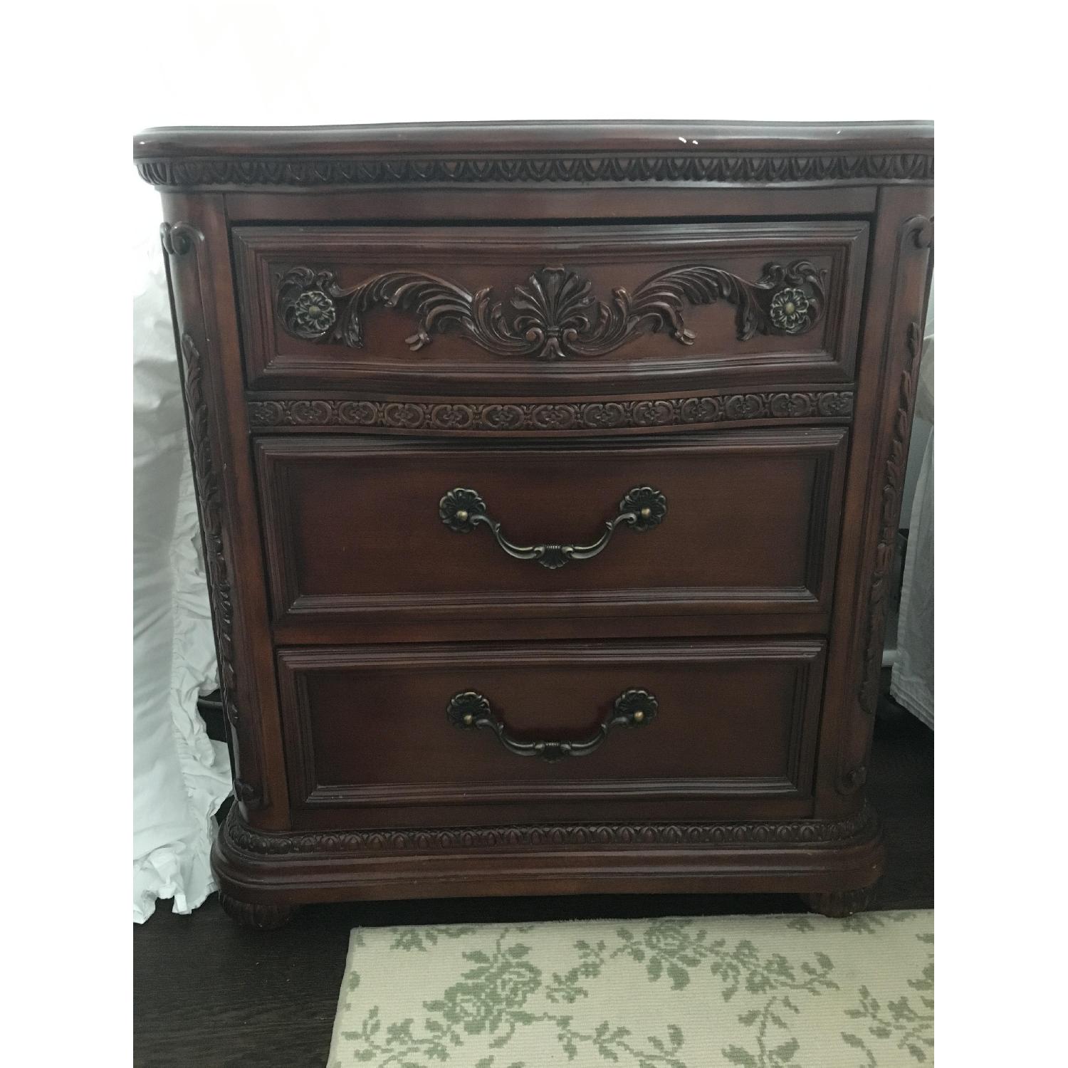 Laura Ashley Dark Wood 3-Drawer Nightstand - image-1