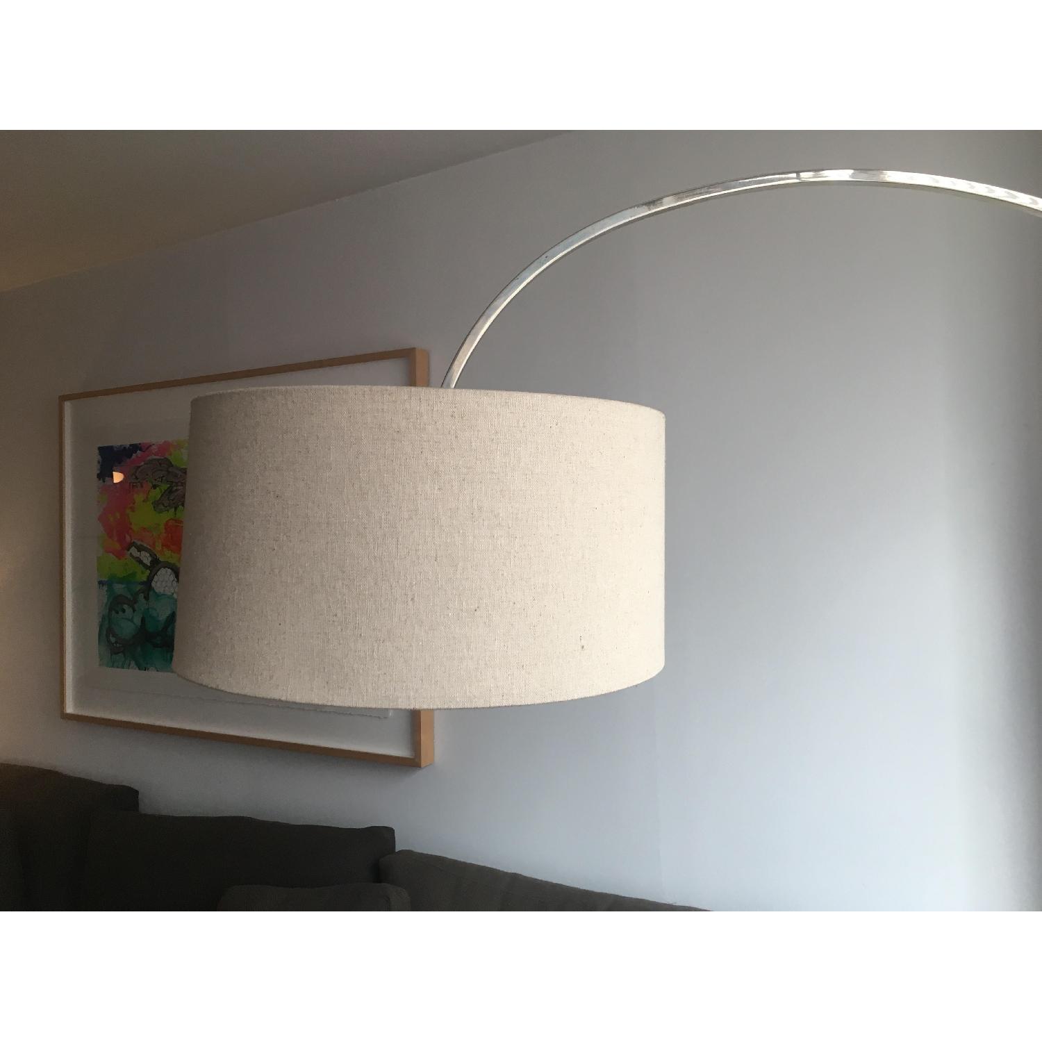 West Elm Overarching Floor Lamp in Polished Nickel/White - image-4