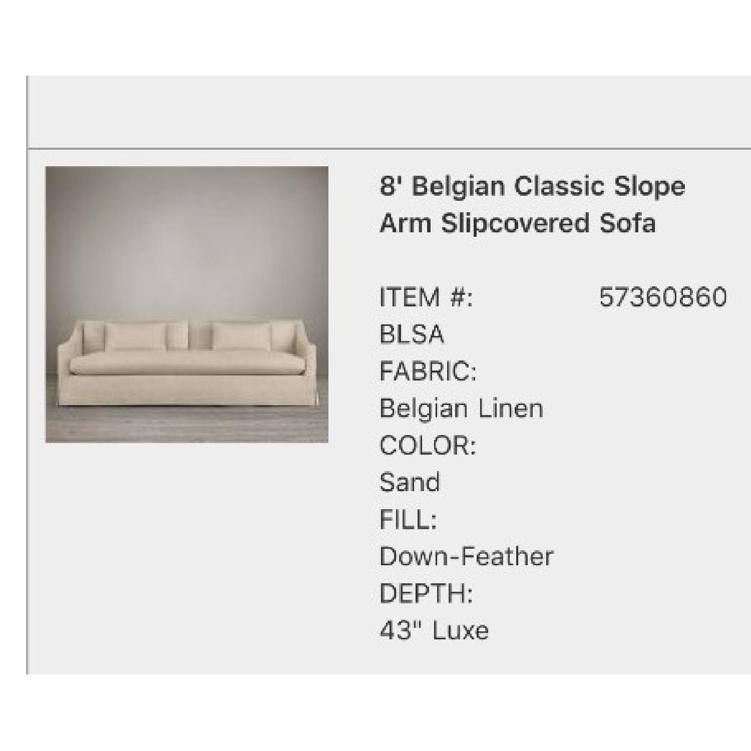 Restoration Hardware Belgian Classic Slope Arm Slipcovered Sofa - image-1