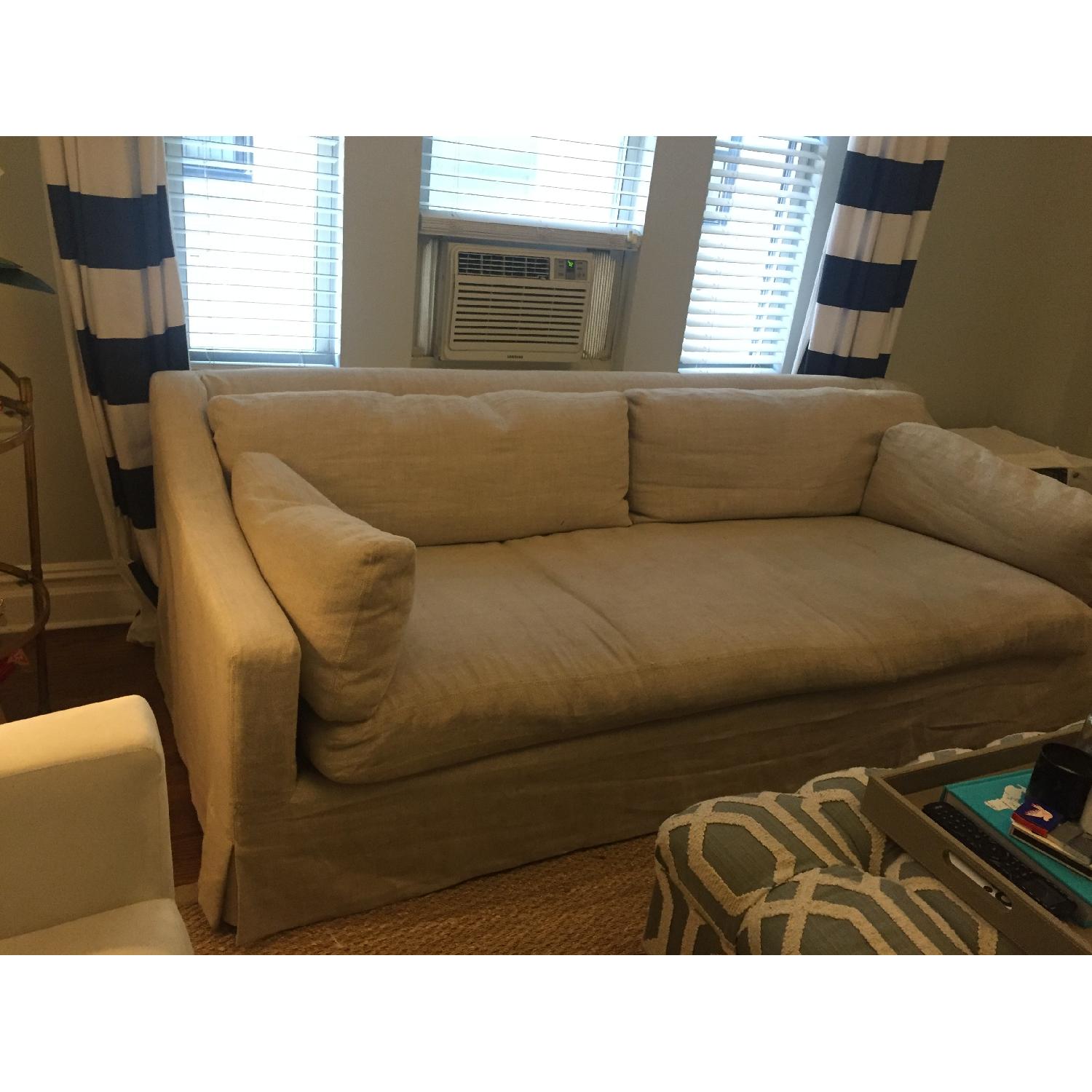 Restoration Hardware Belgian Classic Slope Arm Slipcovered Sofa - image-3