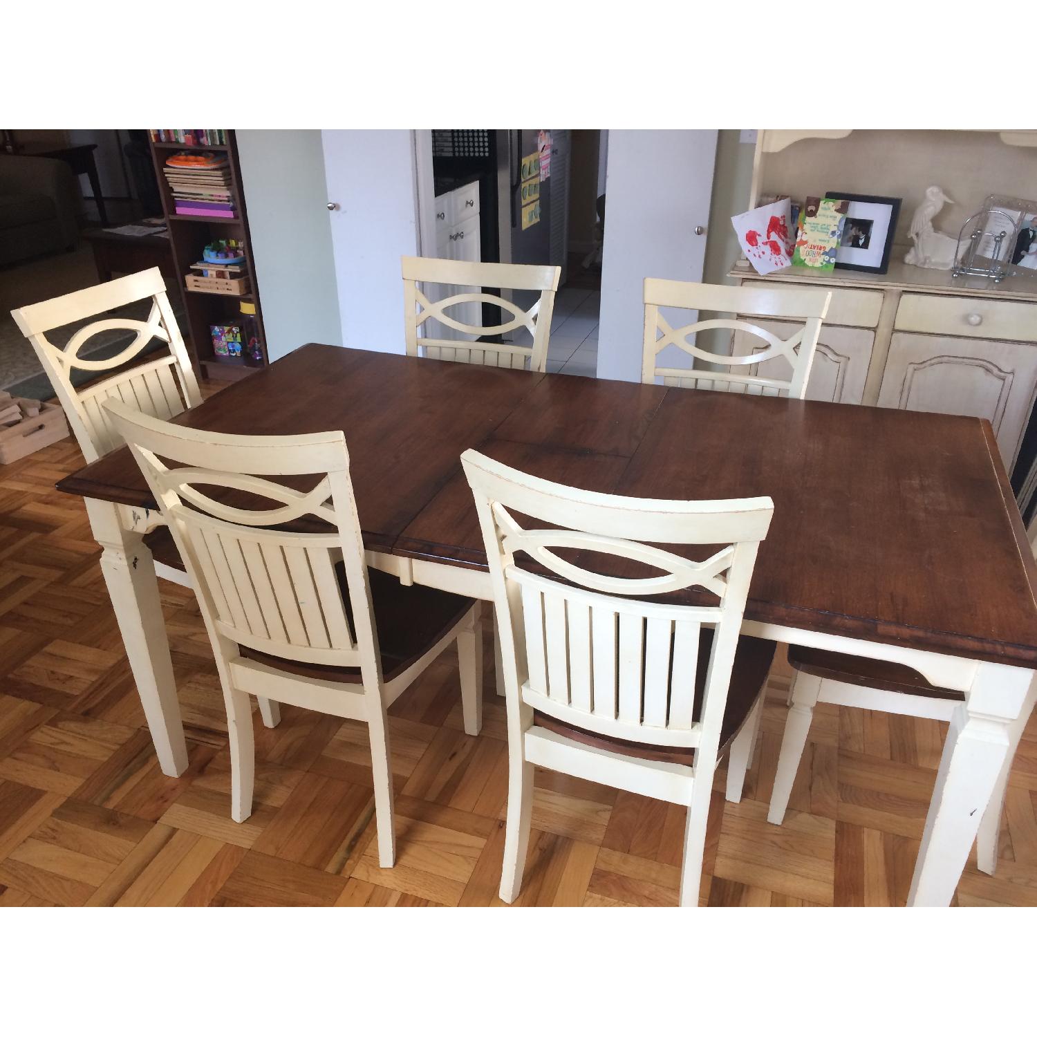 Country Farmhouse Table w/ 6 Chairs - image-2