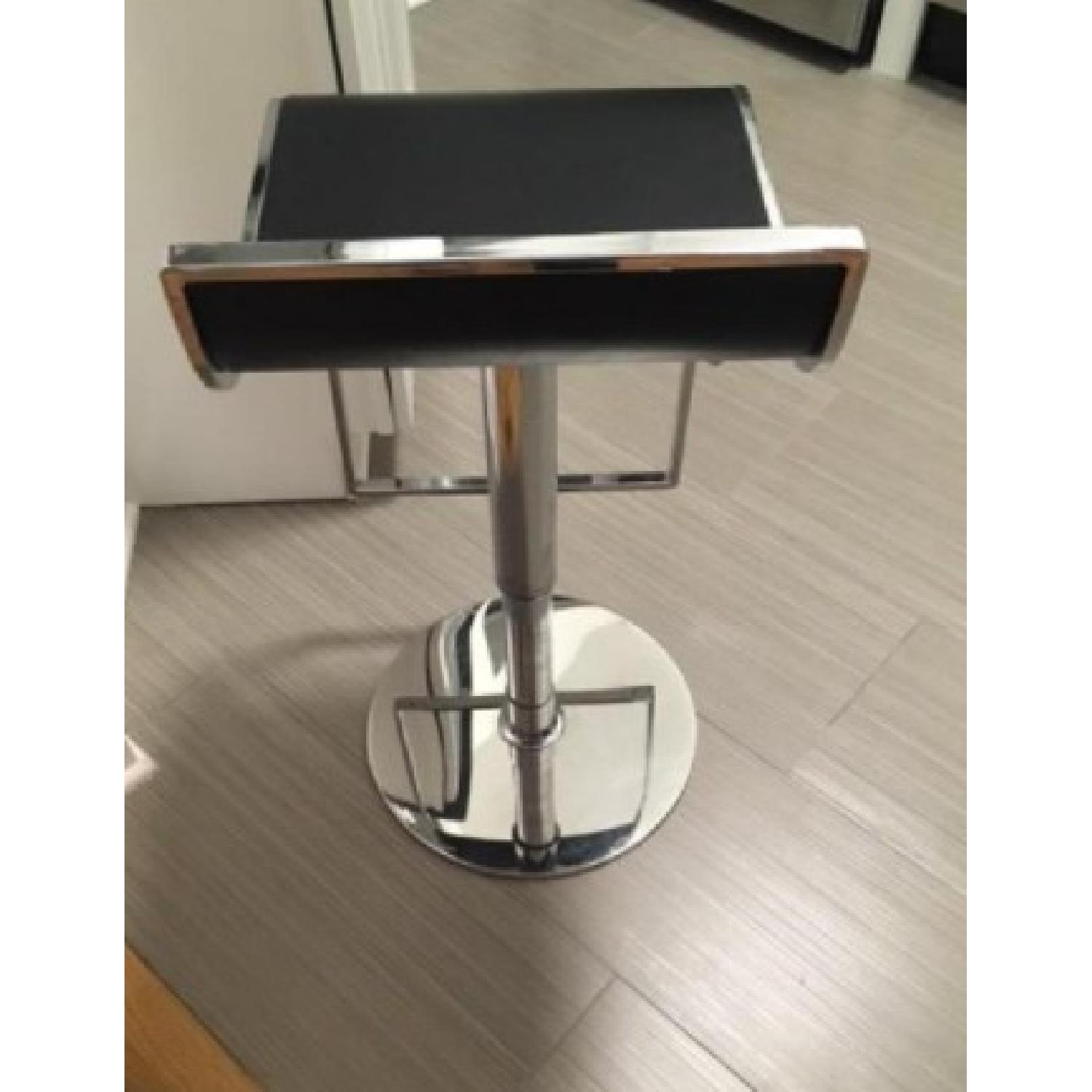 Chrome & Faux Leather Adjustable Bar Stool - image-2