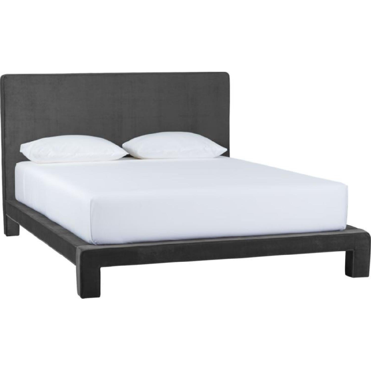 CB2 King Size Upholstered Bed AptDeco
