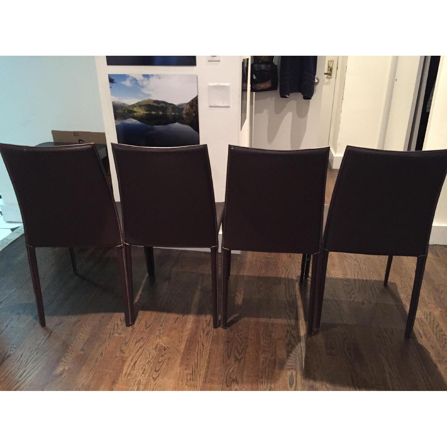 Amsterdam Brown Leather Dining Room Chairs - image-1