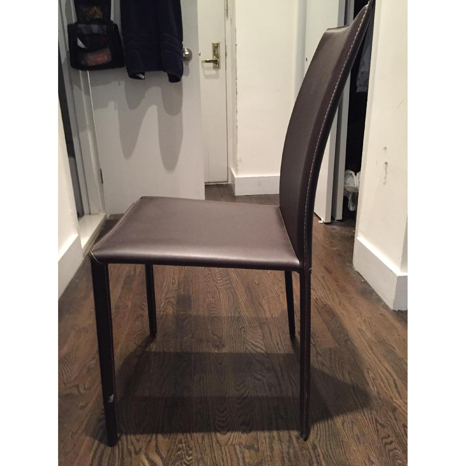 Amsterdam Brown Leather Dining Room Chairs - image-3
