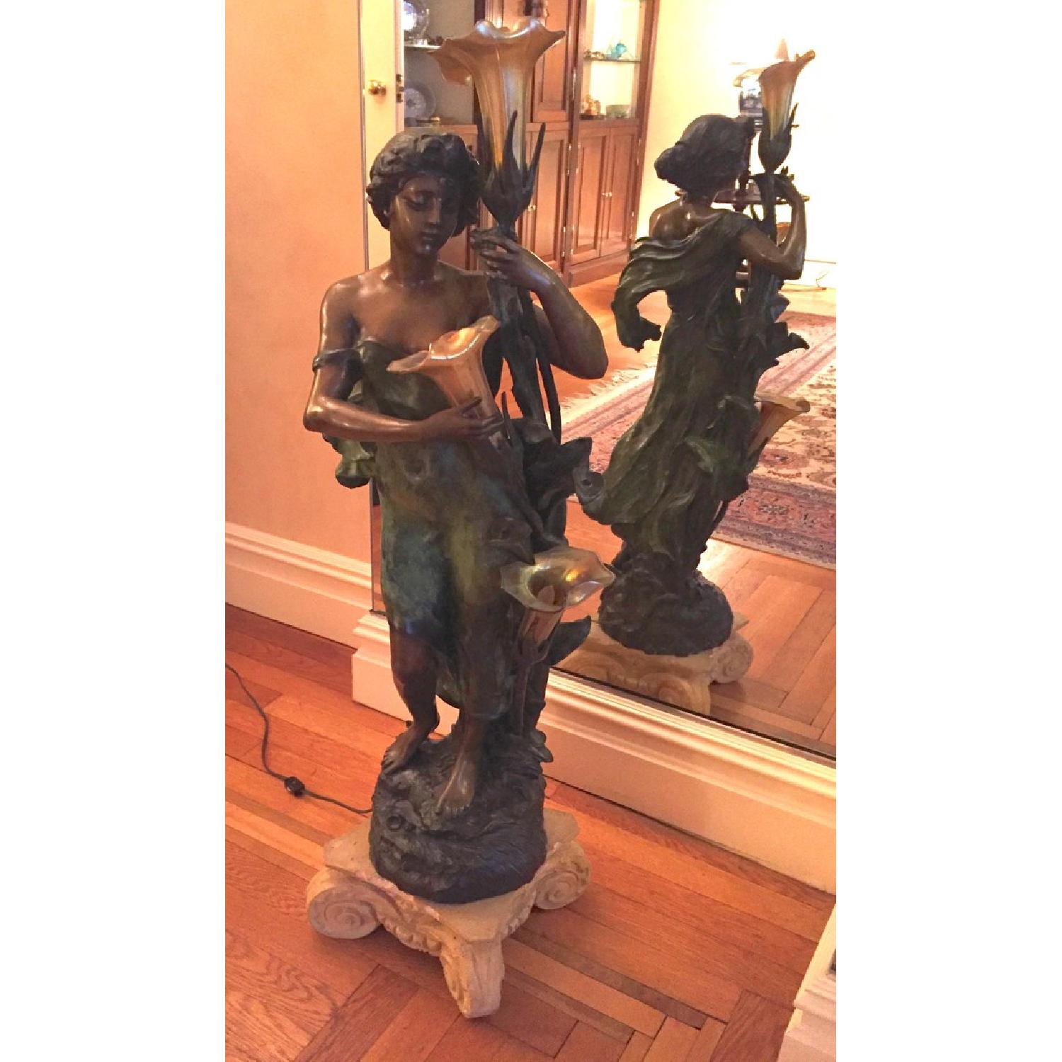 Vintage Bronze Sculpture Lamp - image-3