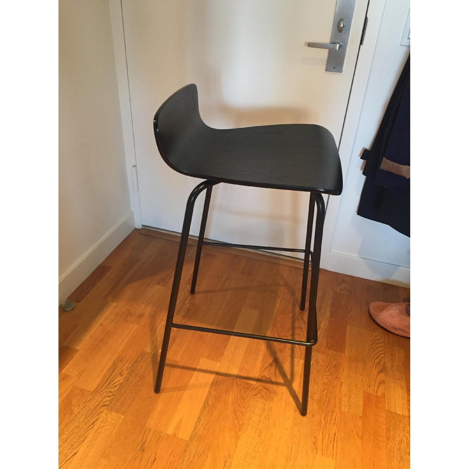 Crate & Barrel Felix Black Counter Stools - image-5