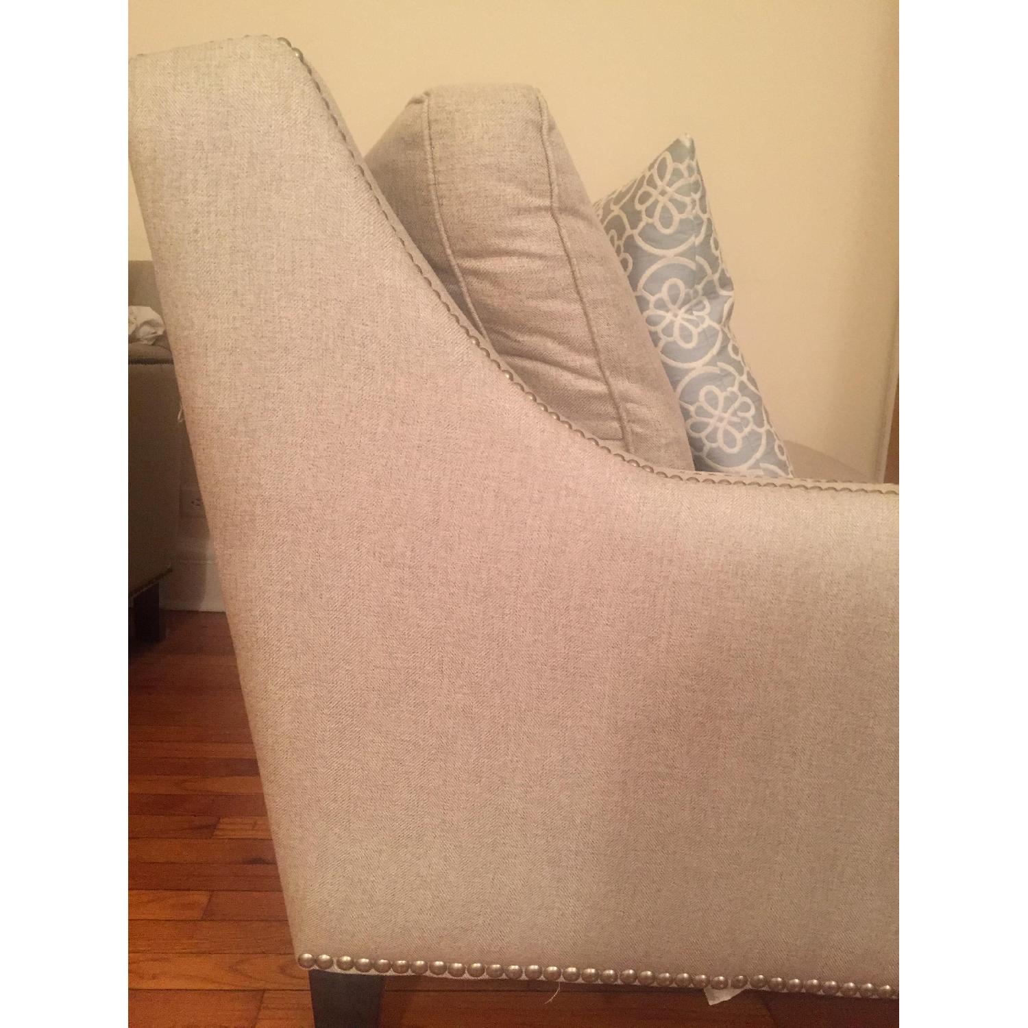 Jennifer Convertibles Light Grey Studded Loveseat - image-2
