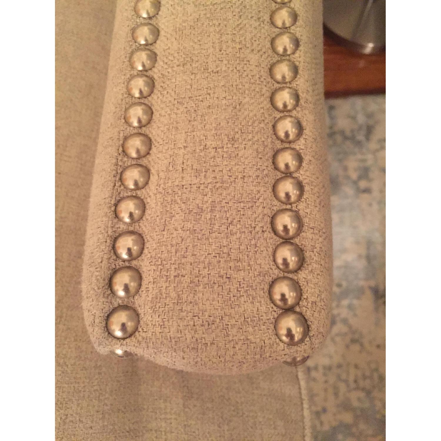 Jennifer Convertibles Light Grey Studded Loveseat - image-5