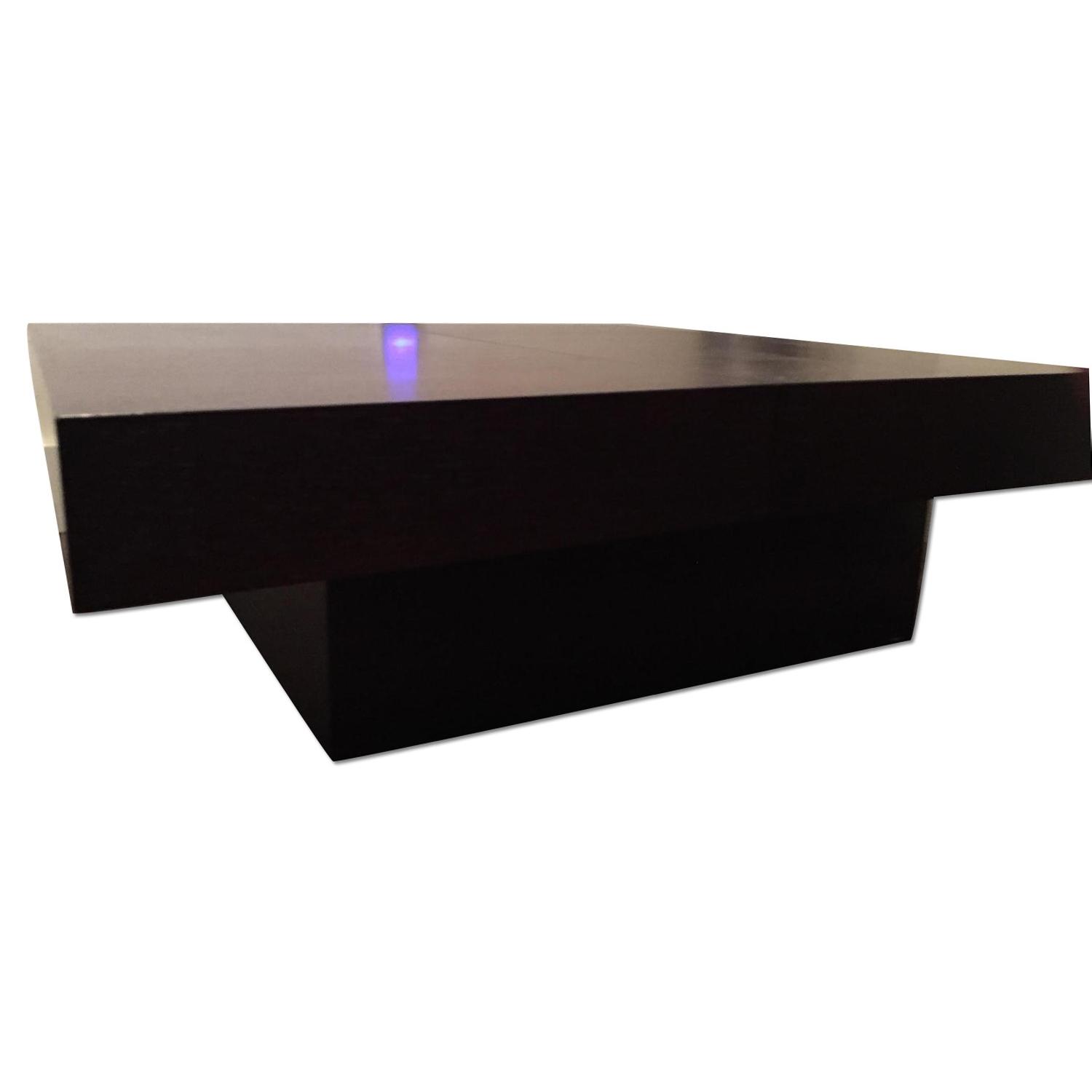 Dark Brown Wood Coffee Table w/ Storage - image-5