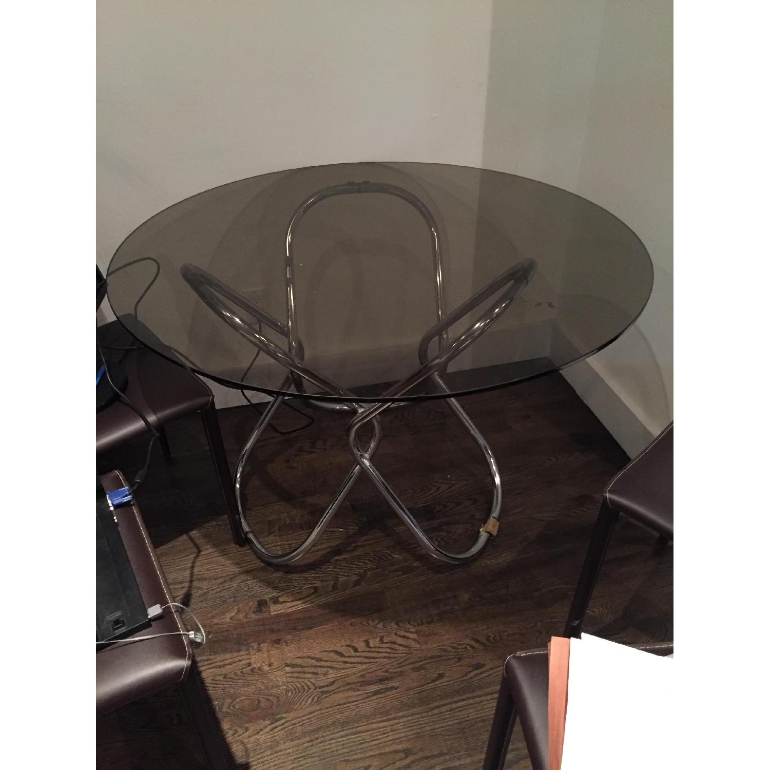 Glass Top Round Dining Room Table w/ Light Base - image-3