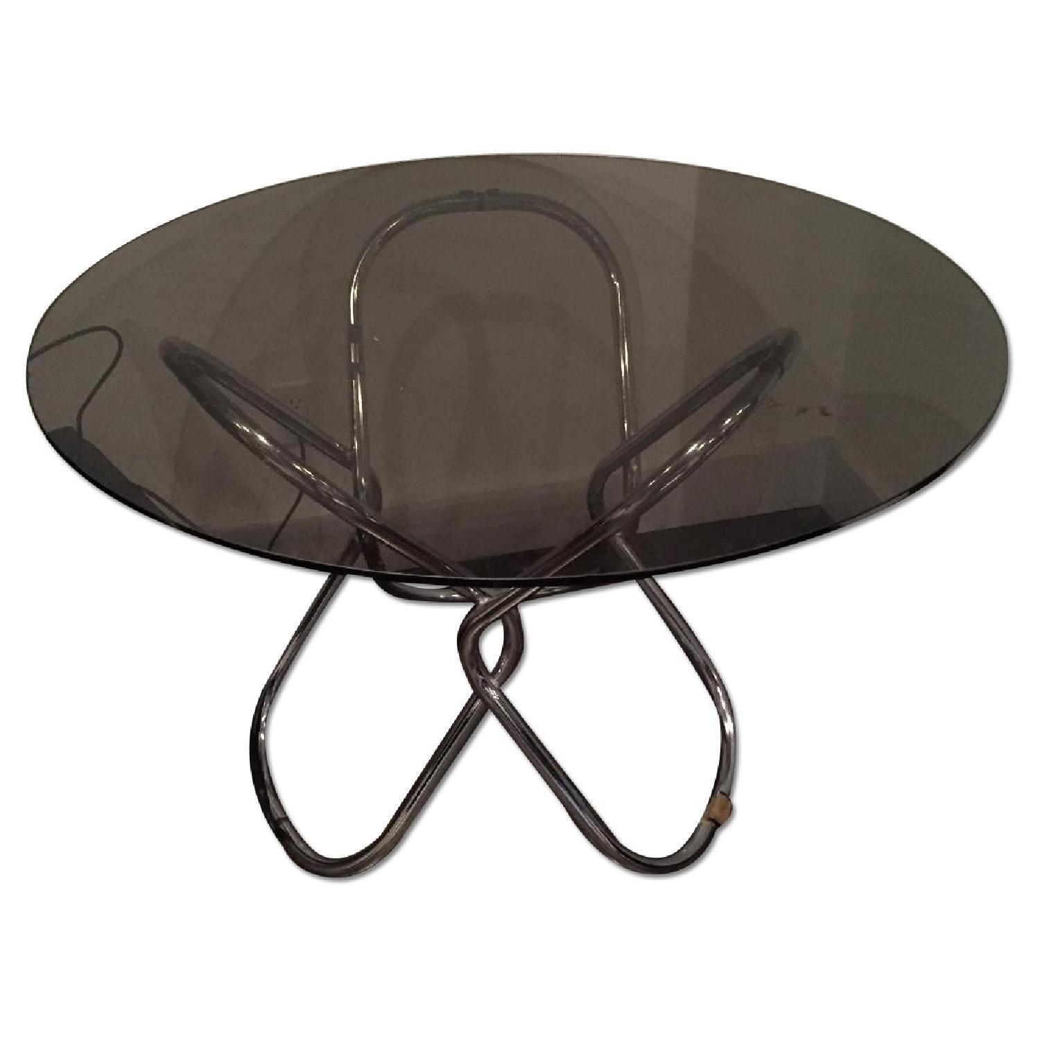 Glass Top Round Dining Room Table w/ Light Base - image-0