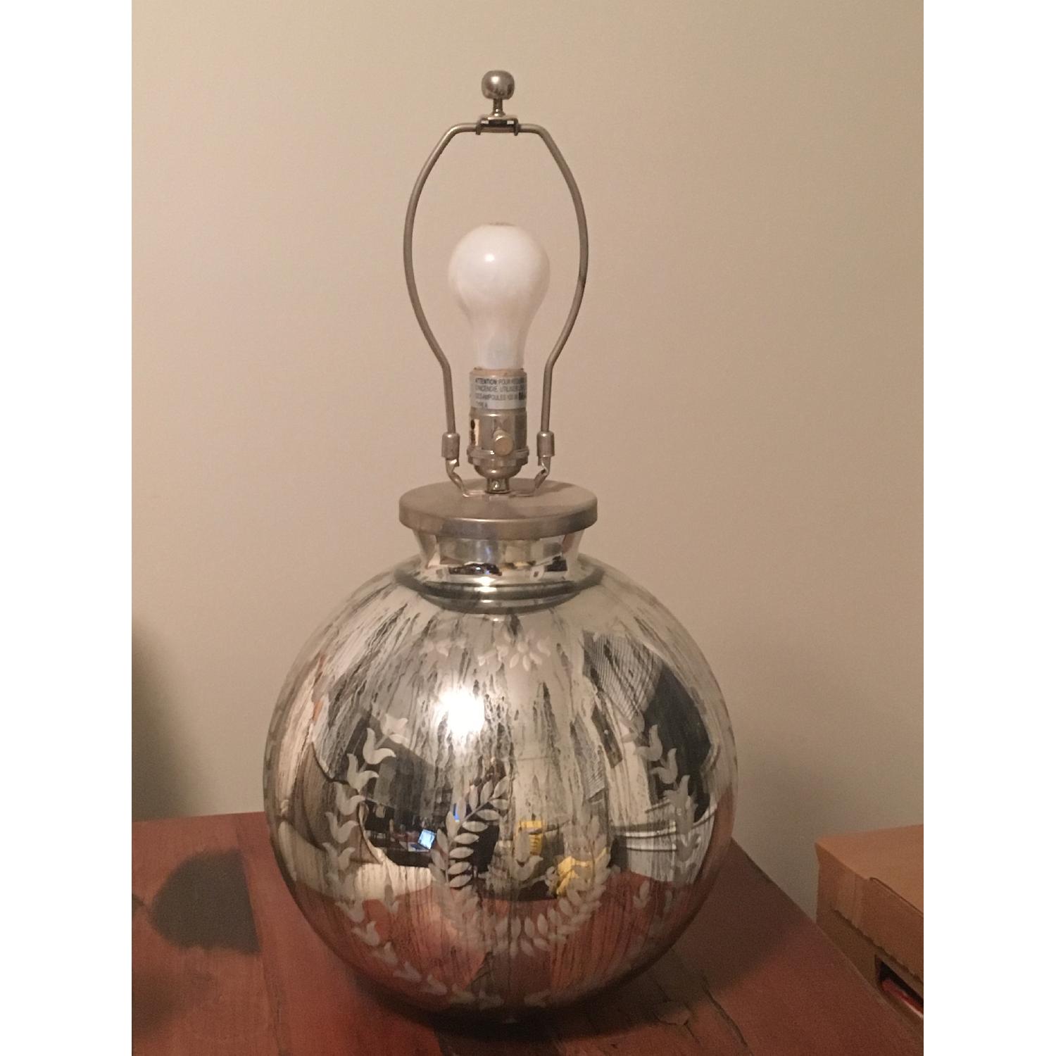 Pottery Barn Round Distressed Mirrored Table Lamp - image-4