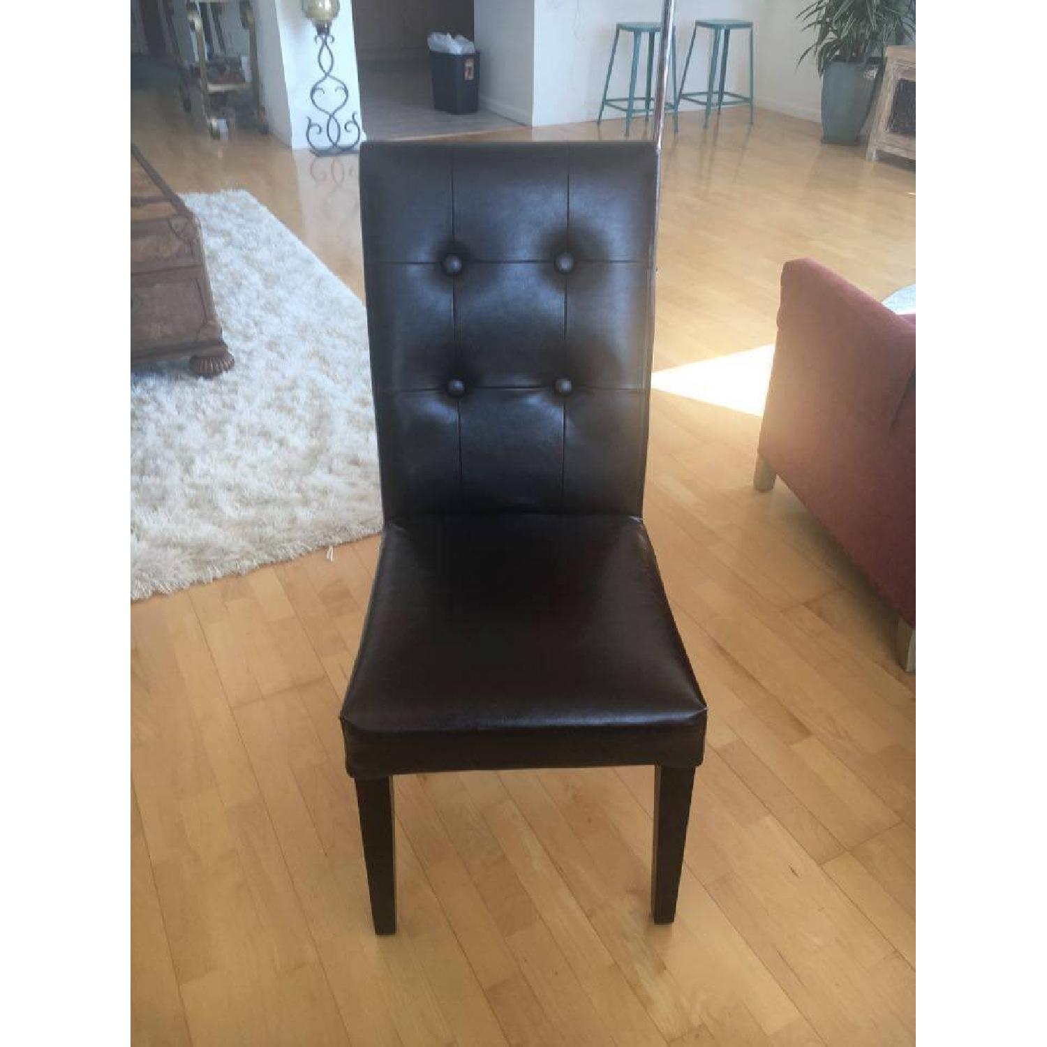 Pier 1 Leather Dining Chair + 1 Bench - image-1