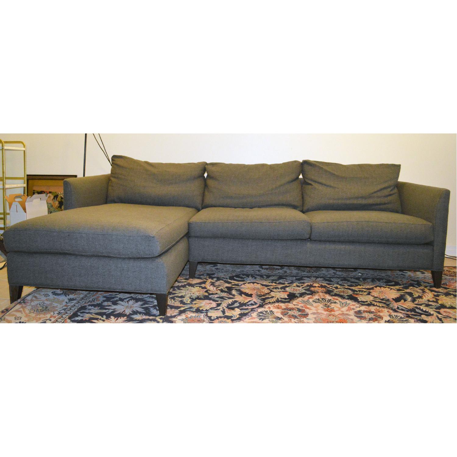 Crate & Barrel Grey Sectional - image-1