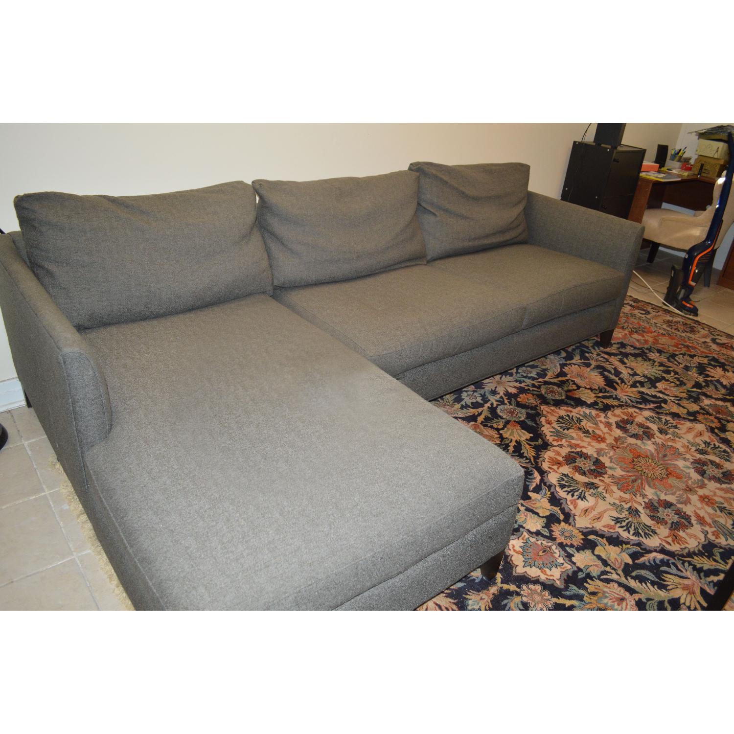 Crate & Barrel Grey Sectional - image-5