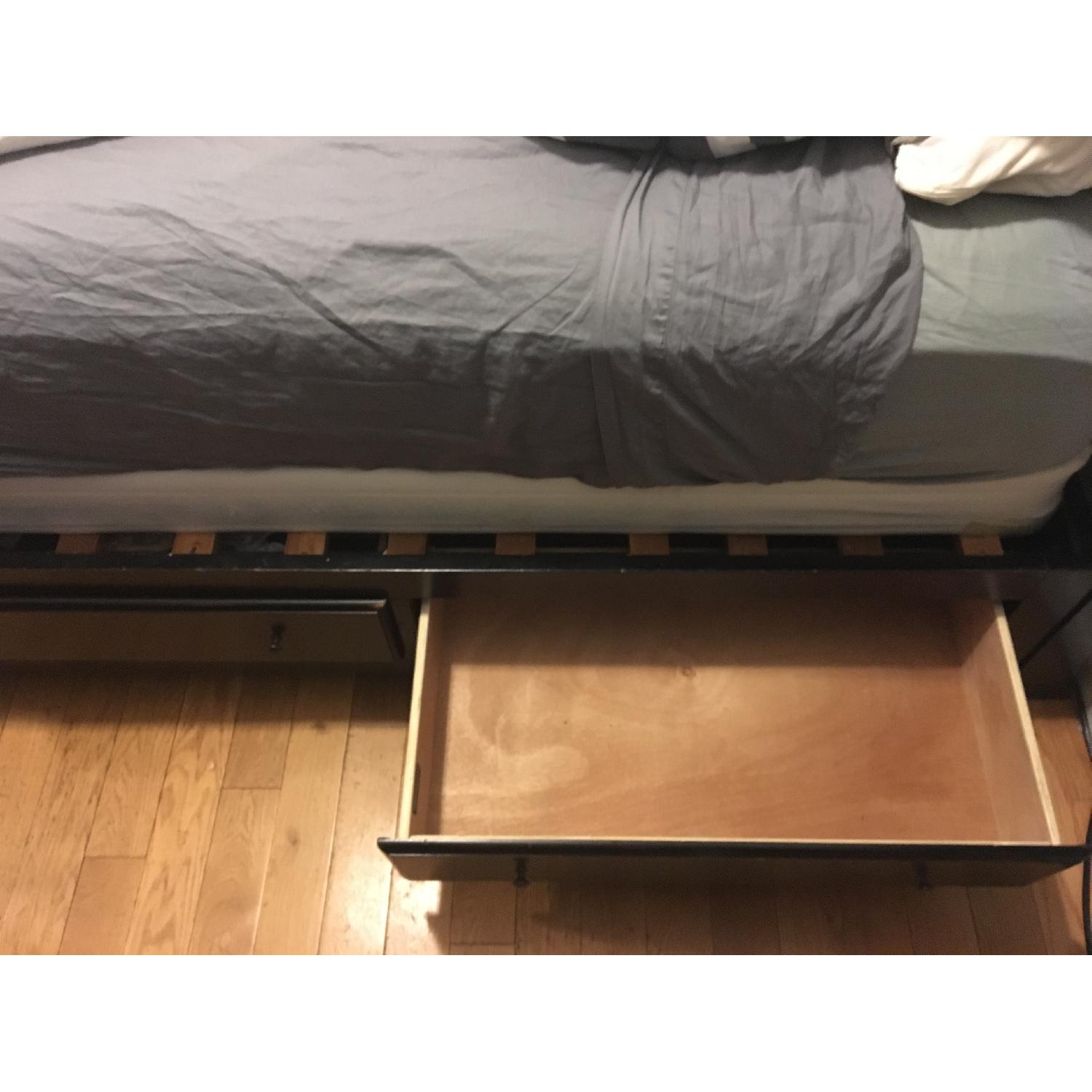 New Classic Furniture Co Black Sleigh Style Queen Bed w/ 4 Drawers - image-3