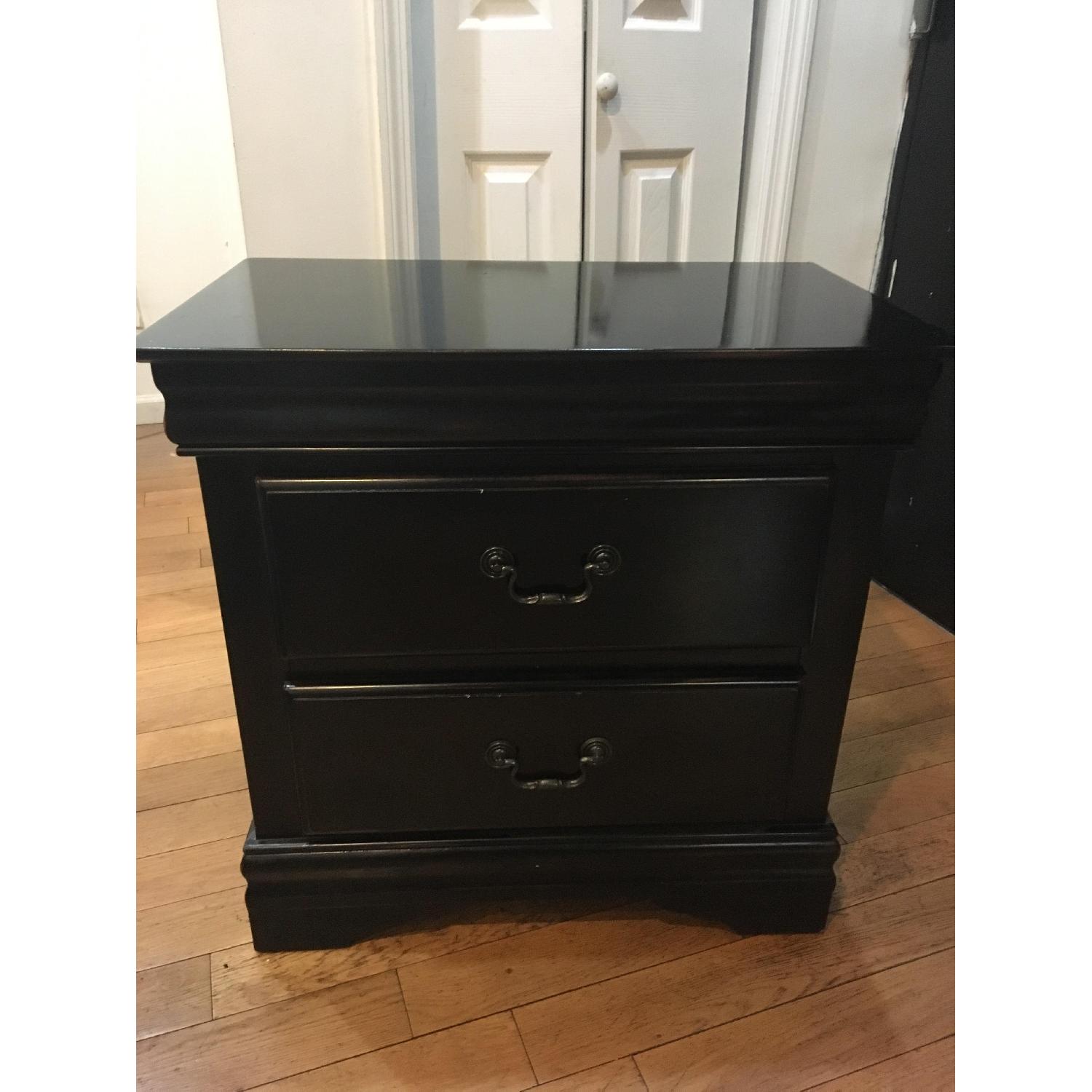 New Classic Furniture Co Black Wooden Bedside Table - image-3