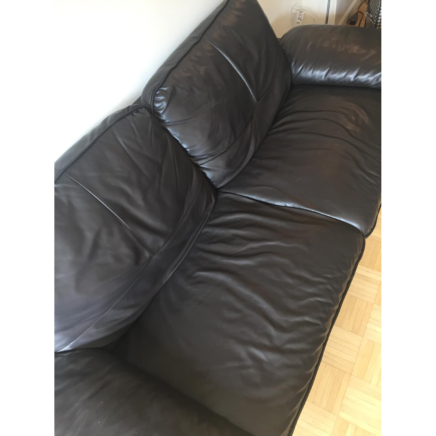 Ikea Dagstorp Black Leather Sofa - image-3