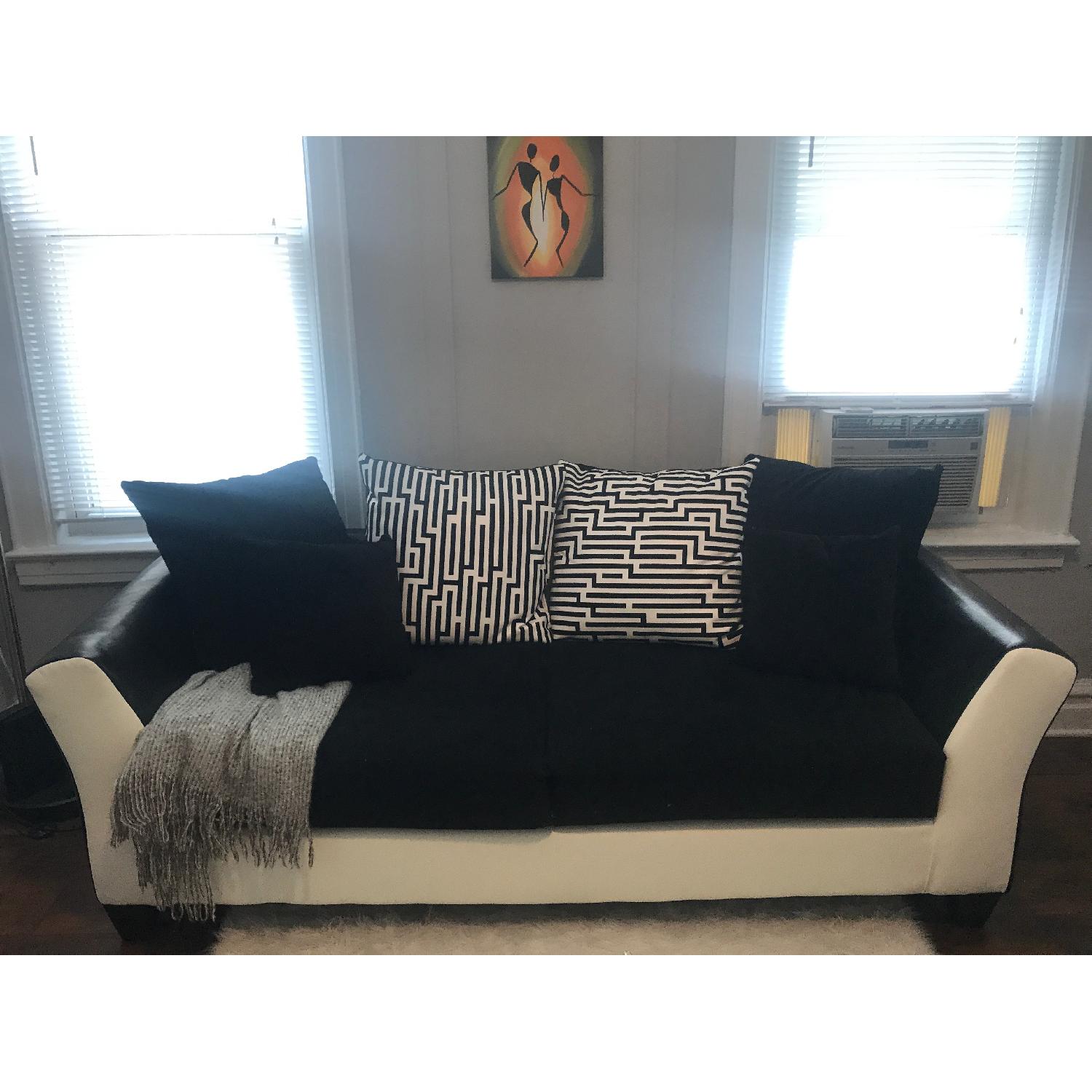 Wildon Home Black & White Modern Terscott Sofa - image-1