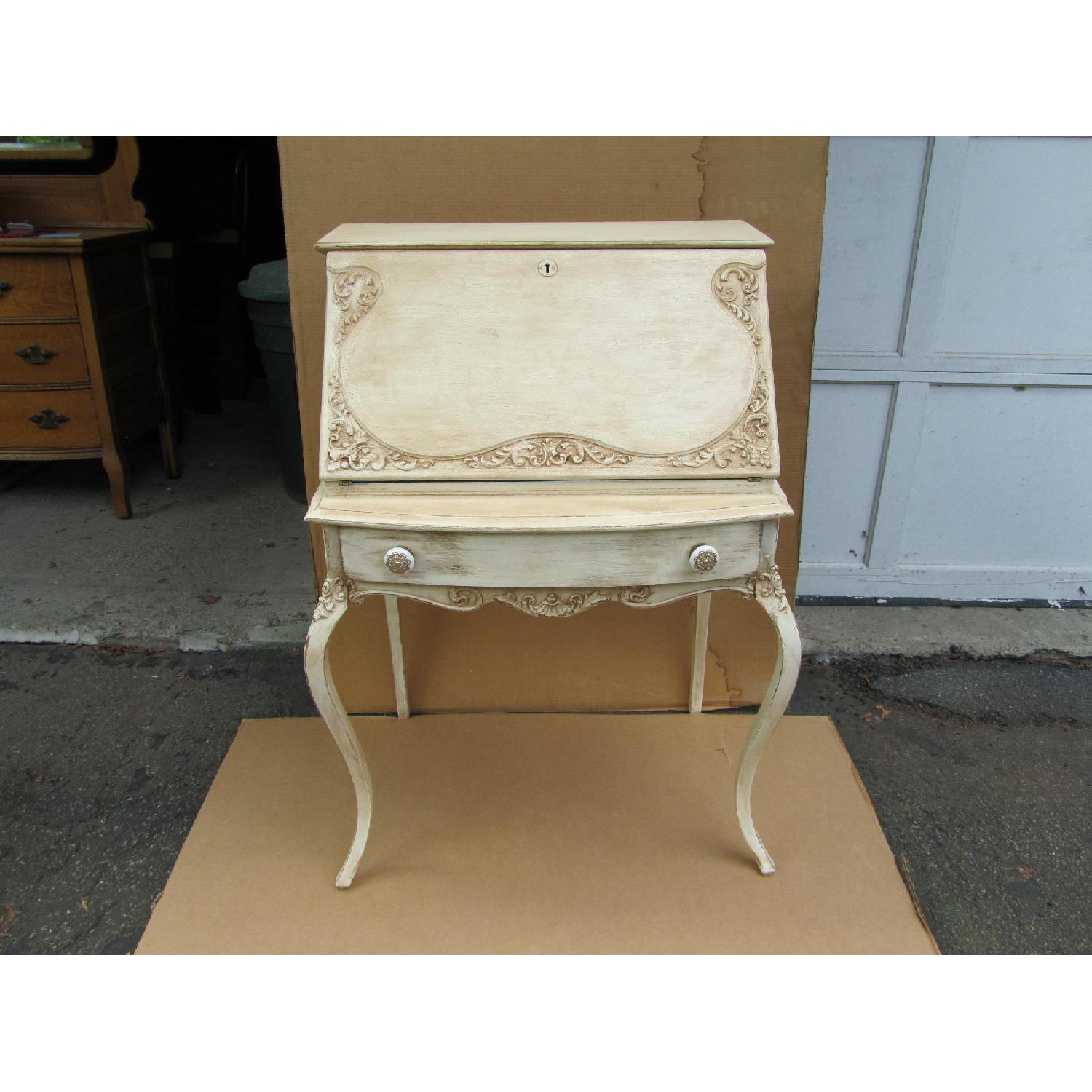 Antique White Country French Ladies Writing Desk - image-1