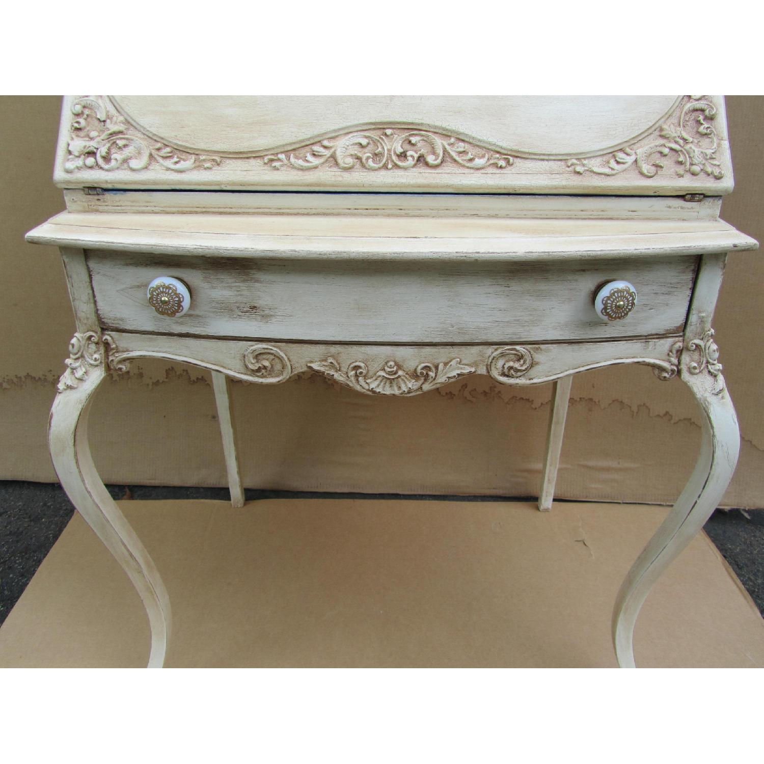 Antique White Country French Ladies Writing Desk - image-5
