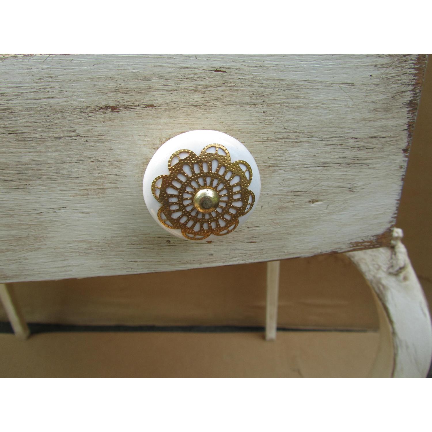 Antique White Country French Ladies Writing Desk - image-6
