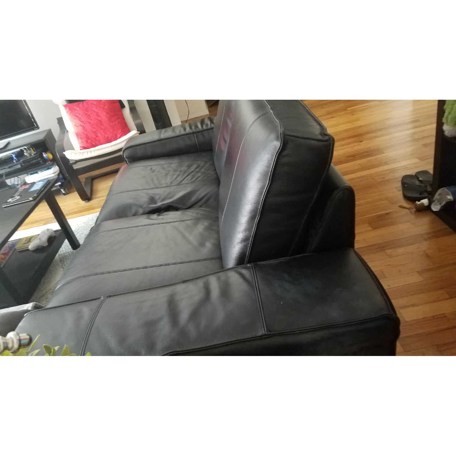 Ikea Black Leather Couch - image-3