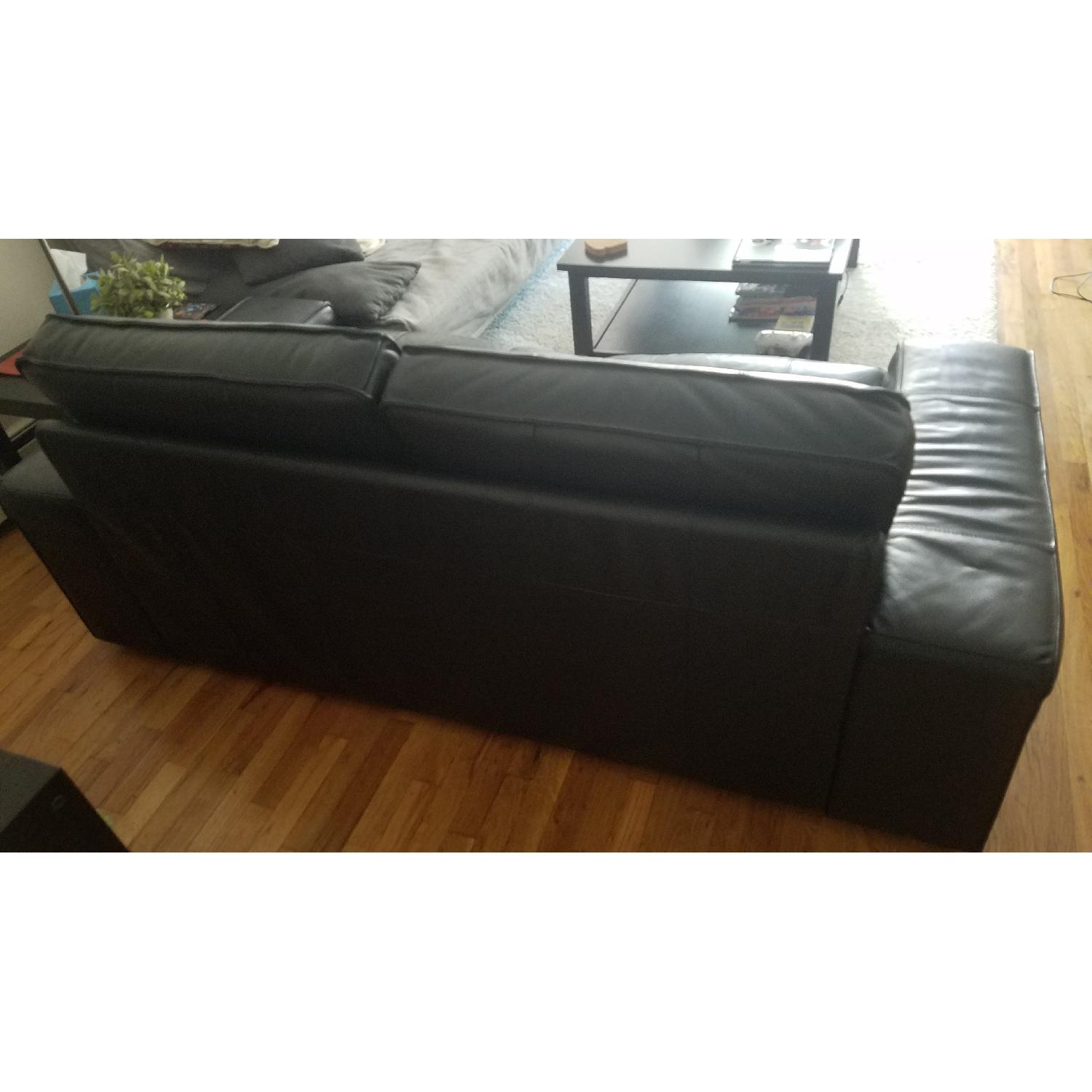 Ikea Black Leather Couch - image-4