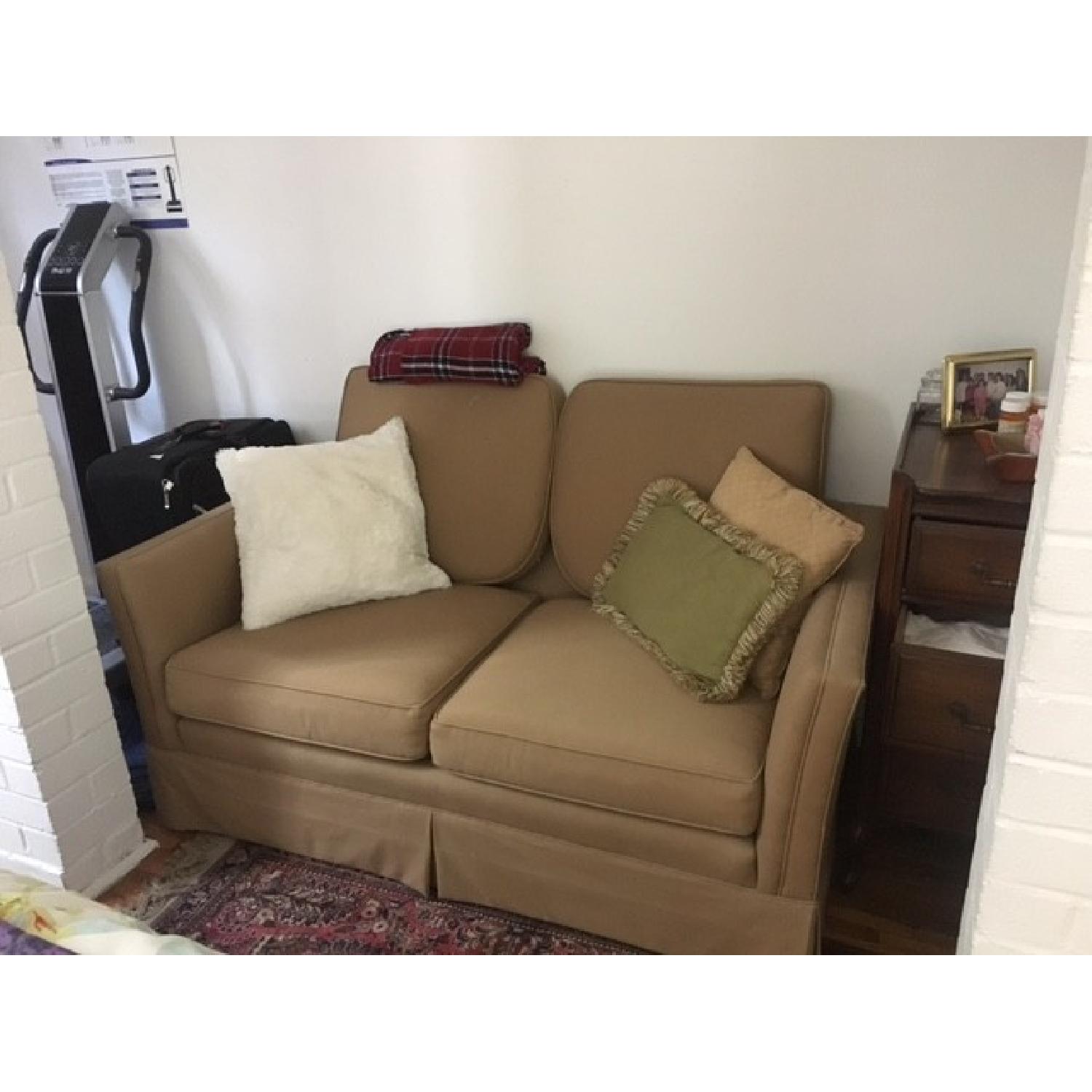 Beige Fabric Loveseat - image-1