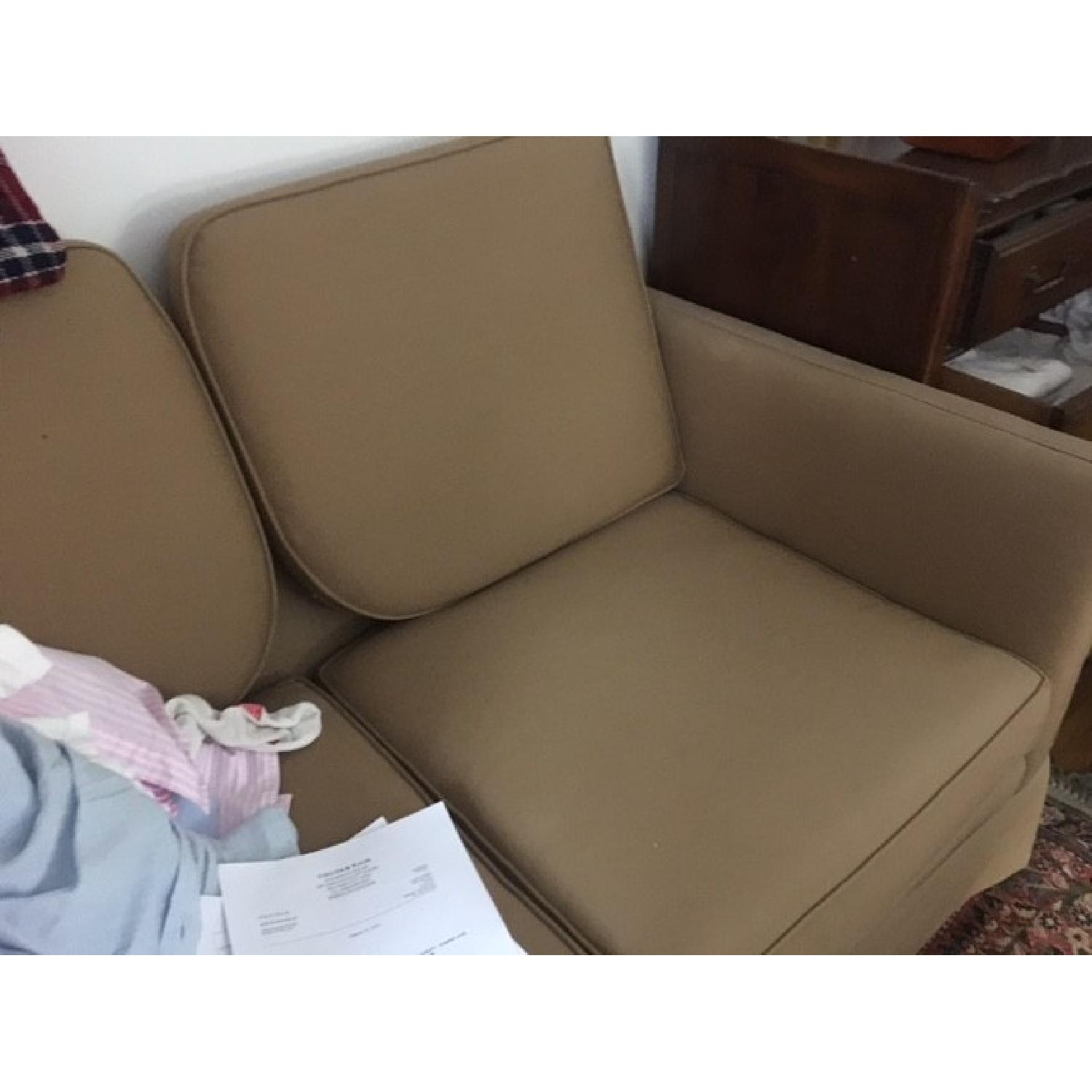 Beige Fabric Loveseat - image-2