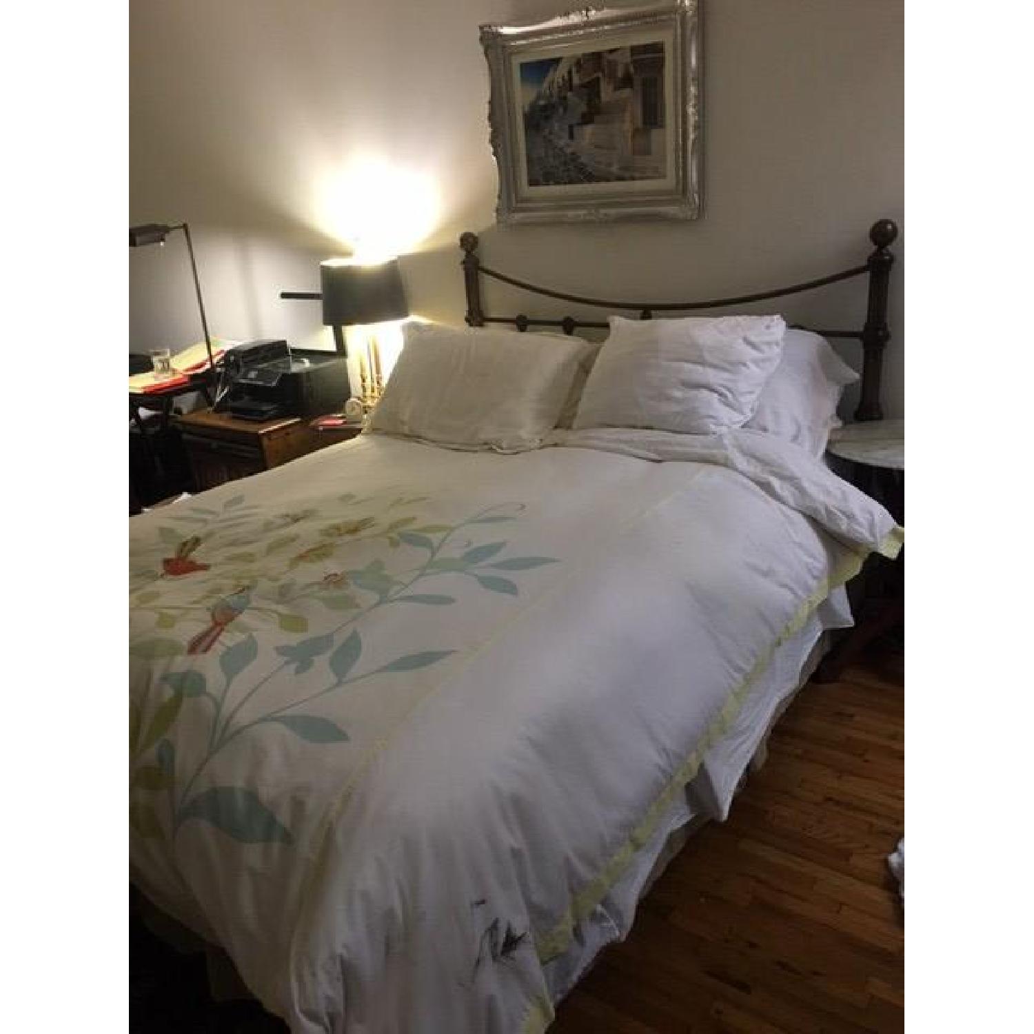 Metal Full Size Bed Frame w/ Brass Headboard - image-1