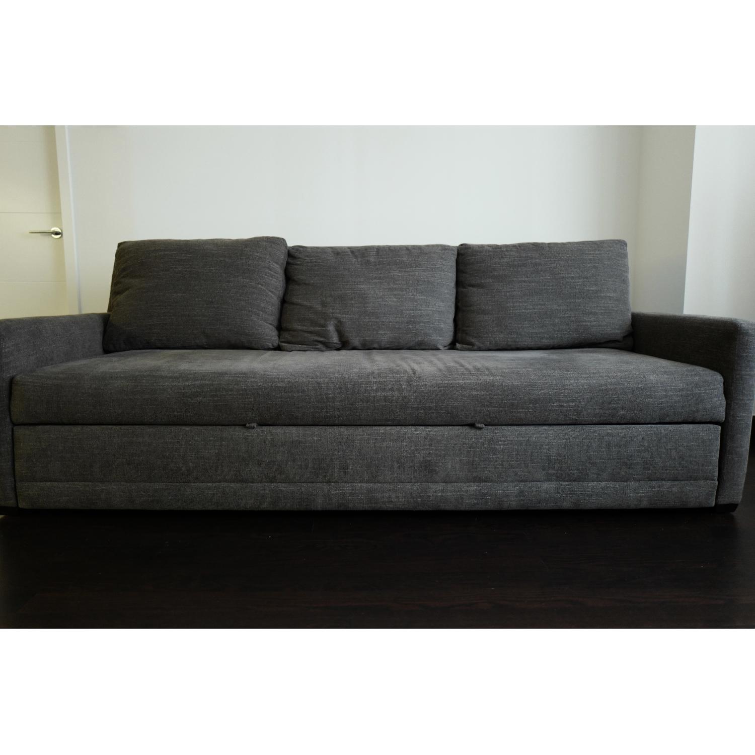 Crate & Barrel 3-Seat Queen Sleeper Sofa in Grey - image-1