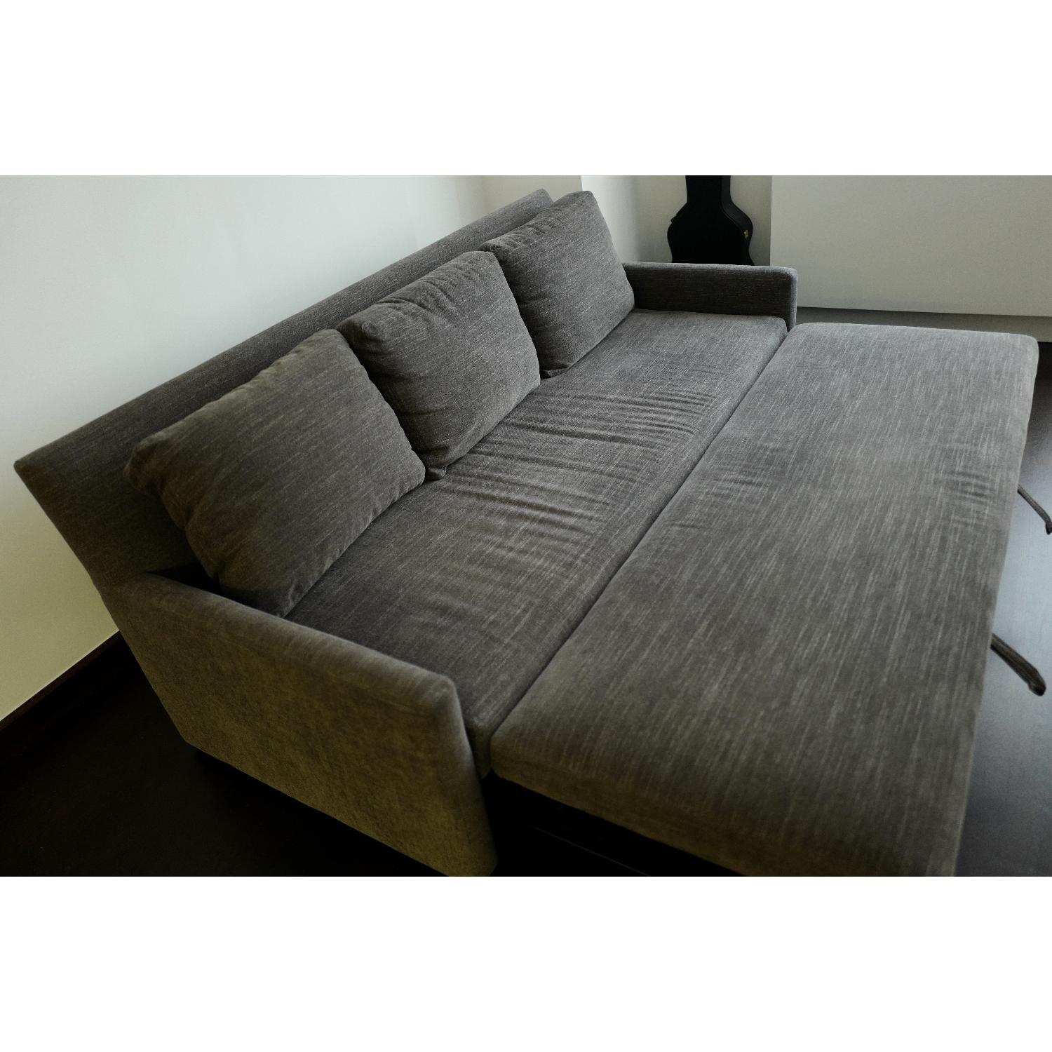 Crate & Barrel 3-Seat Queen Sleeper Sofa in Grey - image-4