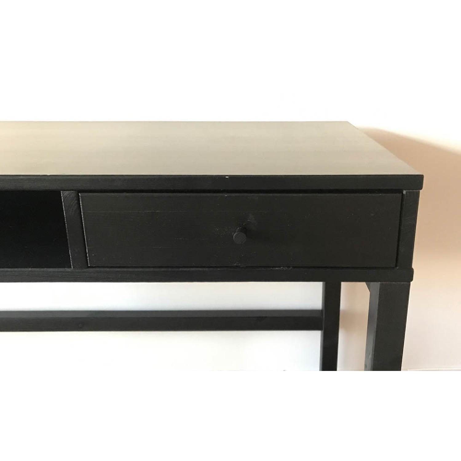 Black Wood Desk w/ 2 Drawers - image-2