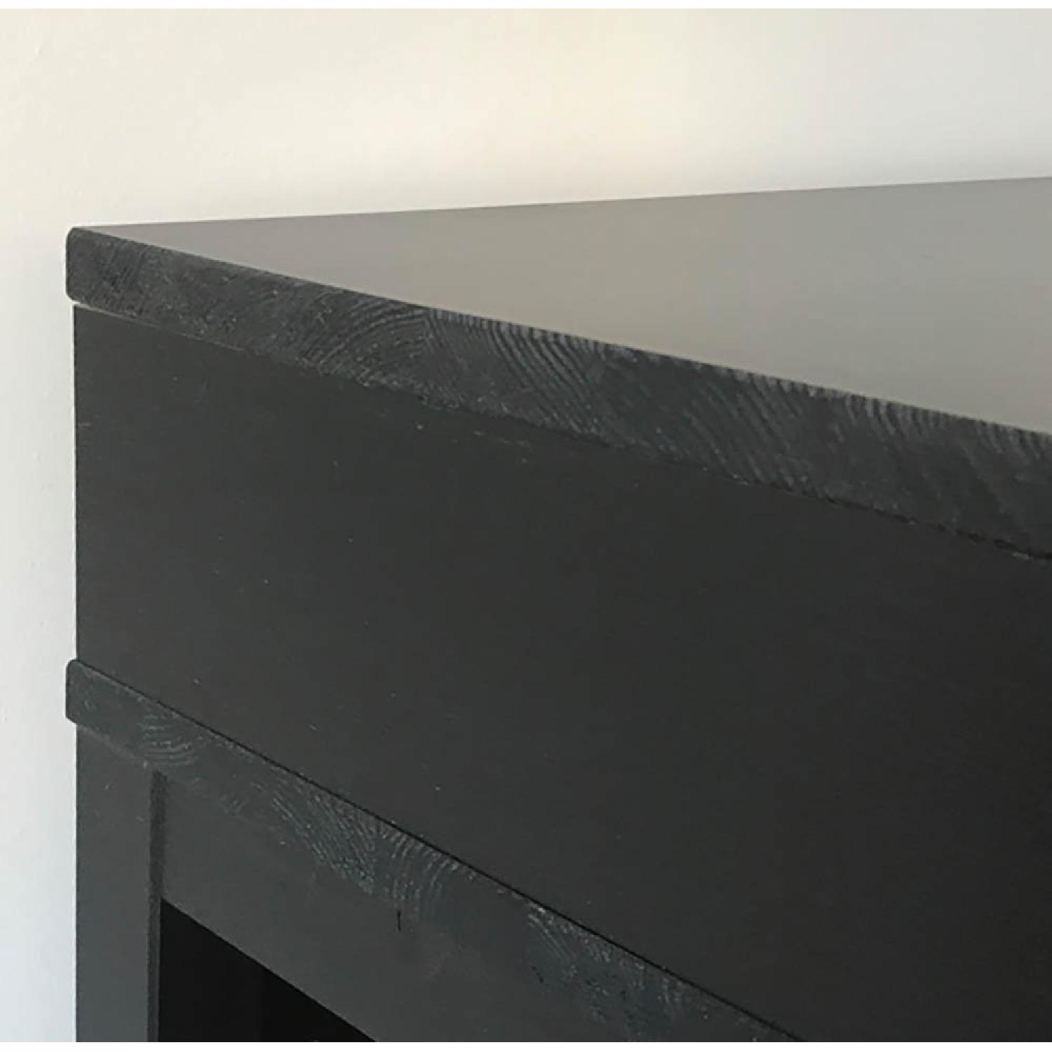 Black Wood Desk w/ 2 Drawers - image-3