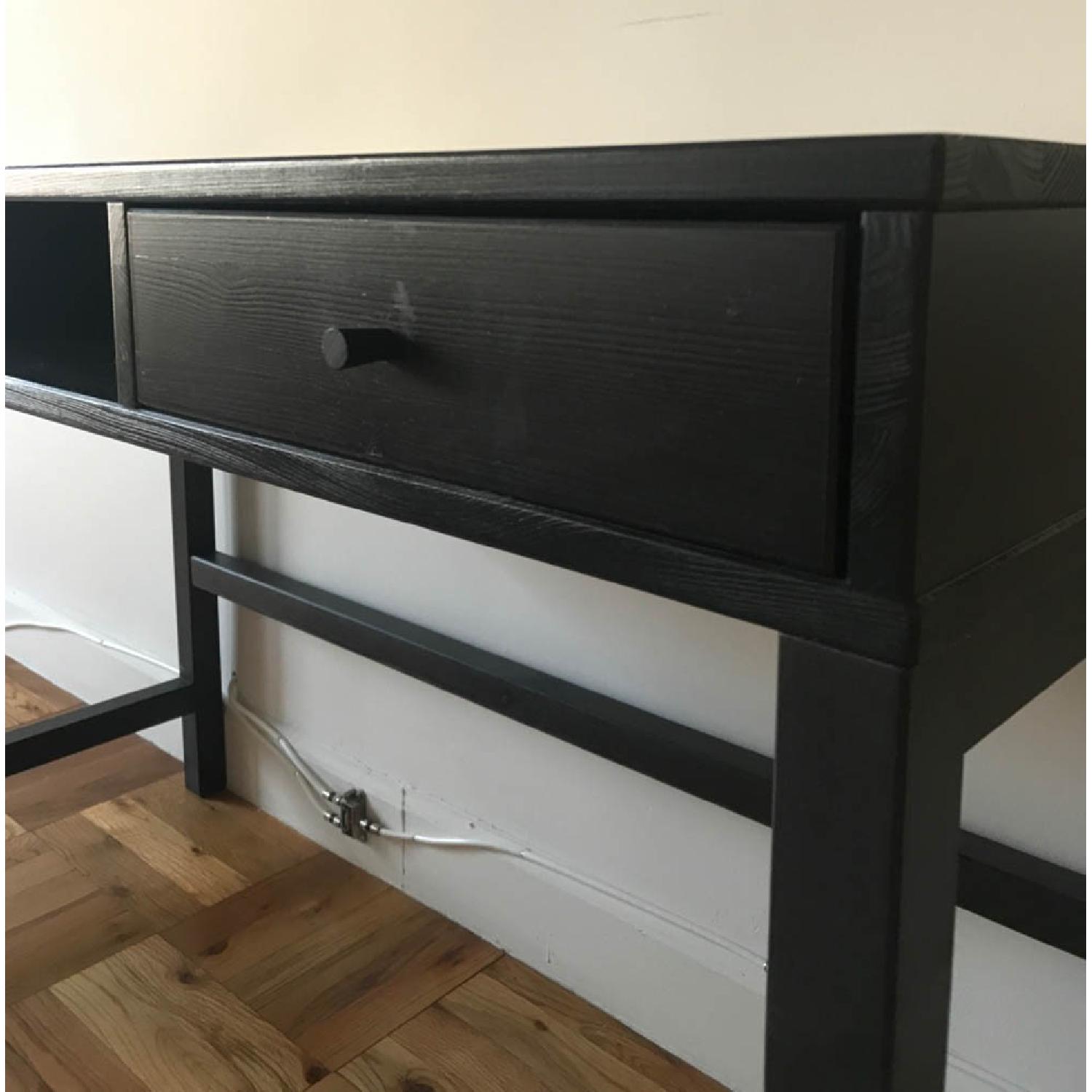 Black Wood Desk w/ 2 Drawers - image-4