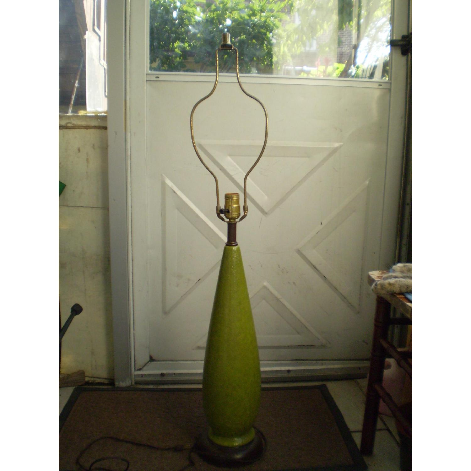 Mid-Century Ceramic Green Large Table Lamp - image-1