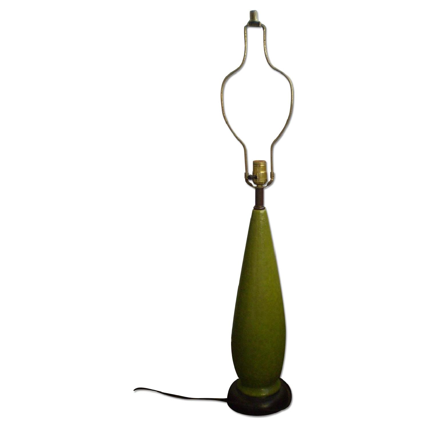 Mid-Century Ceramic Green Large Table Lamp