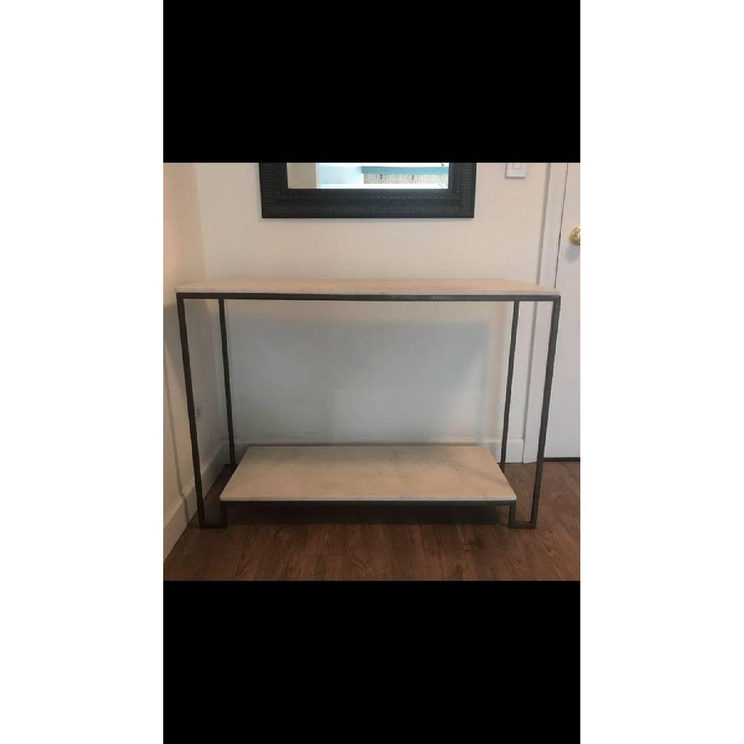 Carrara Marble 2 Tier Console Table - image-1