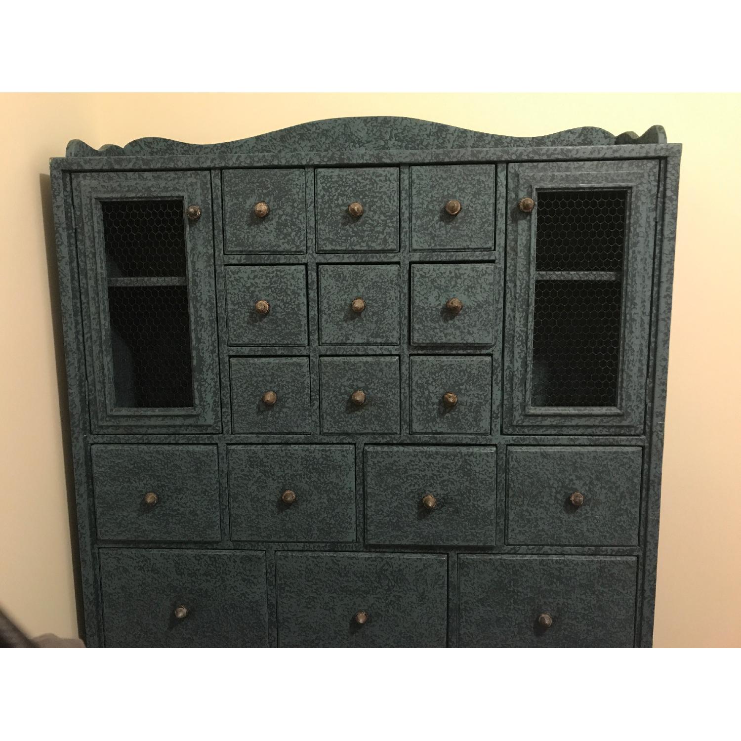 Hand Painted Solid Wood French Blue Hutch - image-1