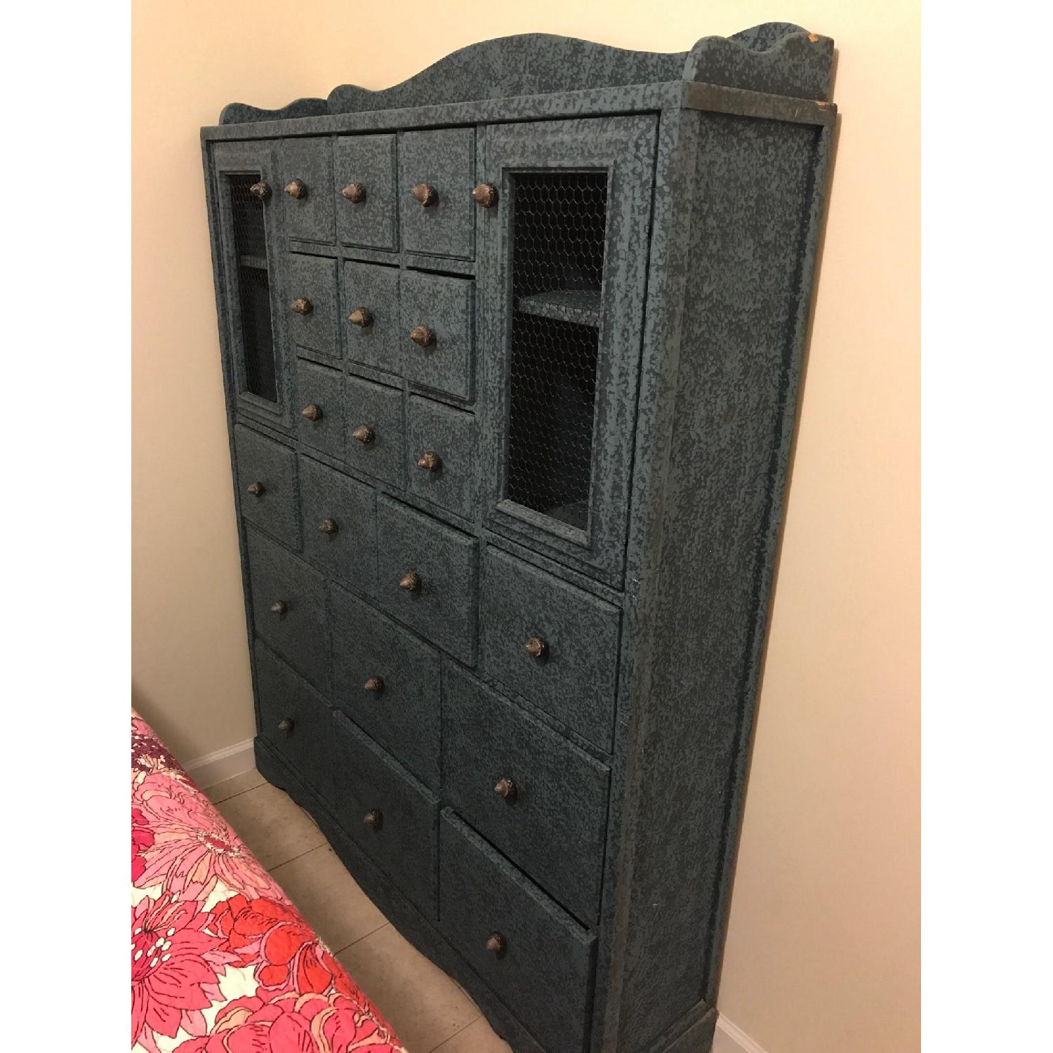 Hand Painted Solid Wood French Blue Hutch - image-2