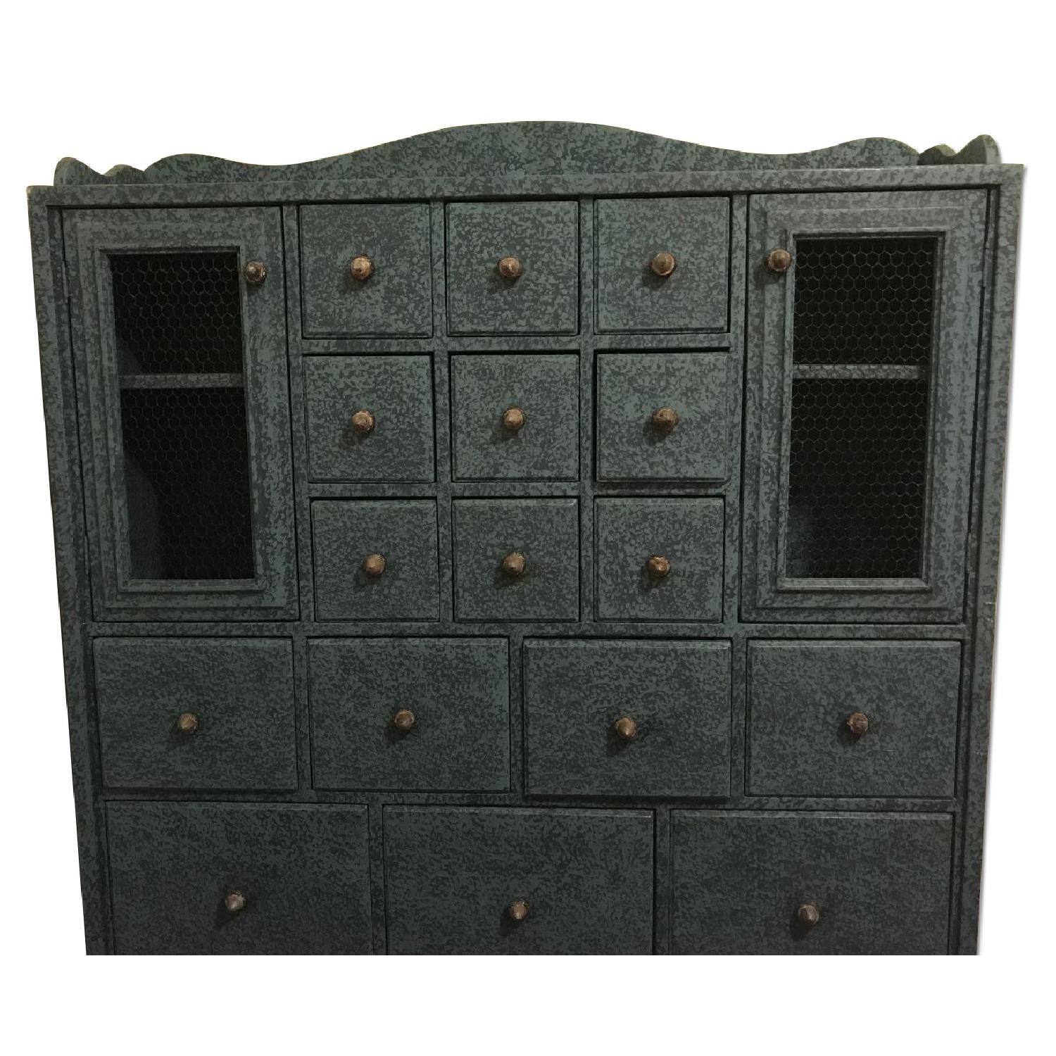 Hand Painted Solid Wood French Blue Hutch - image-0