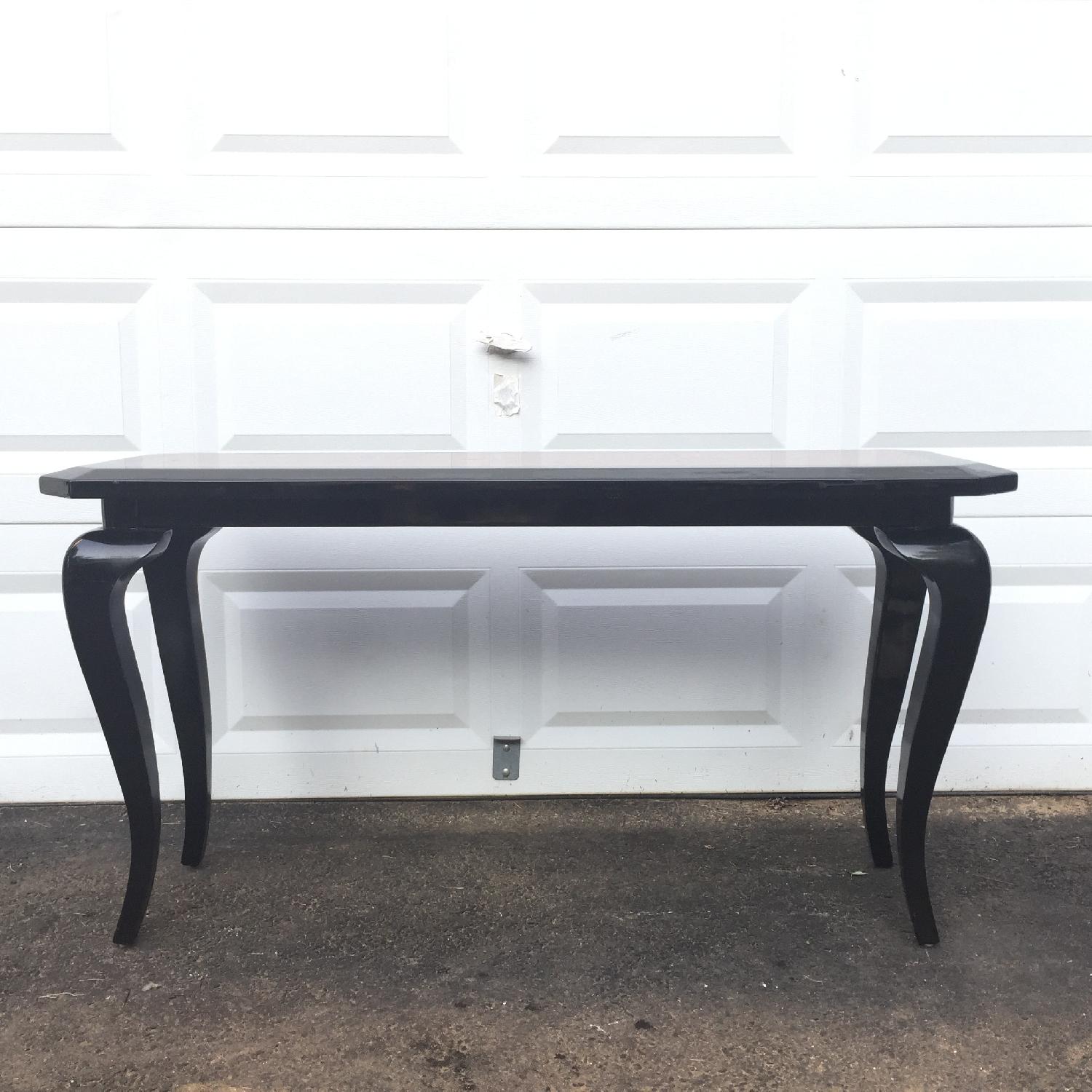 Contemporary Modern Black Lacquer Console Table - image-2