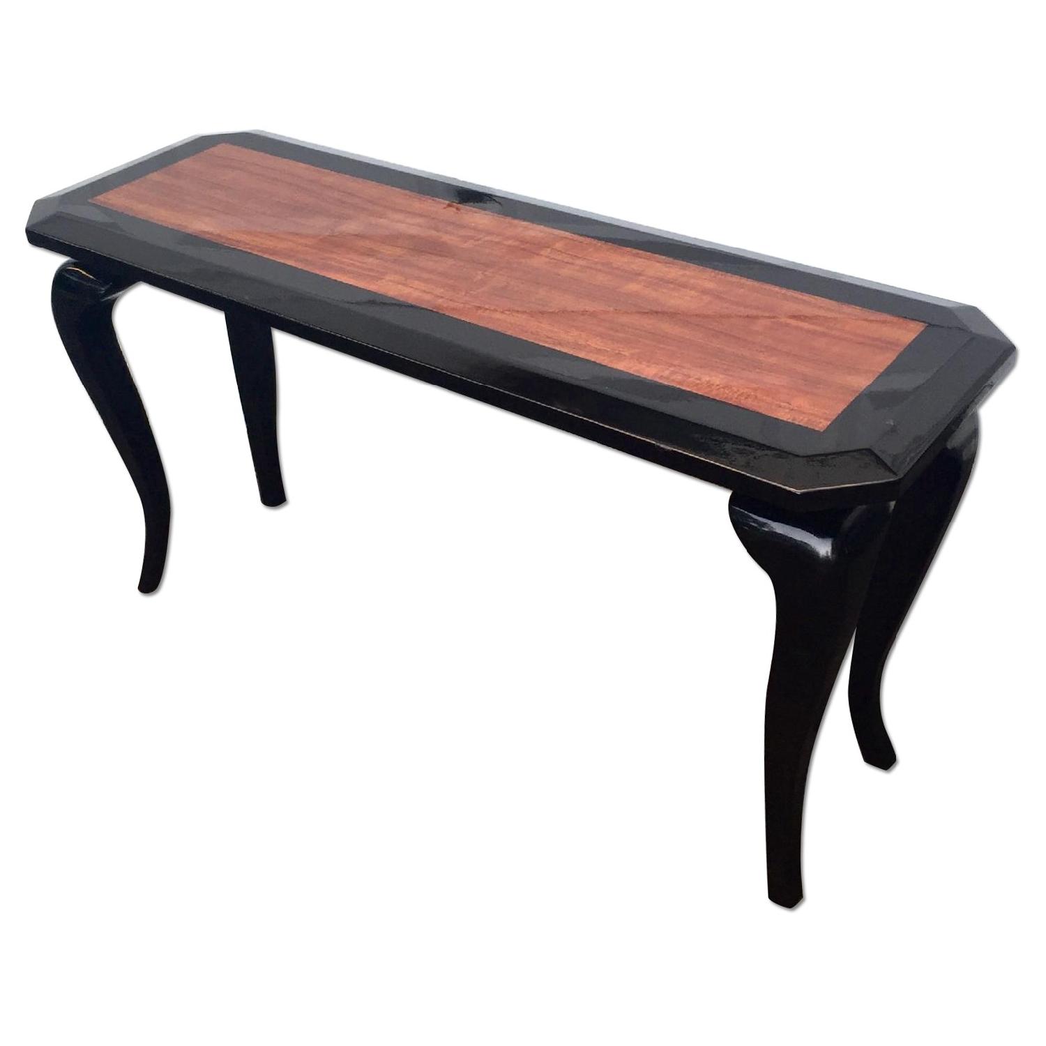 Contemporary Modern Black Lacquer Console Table